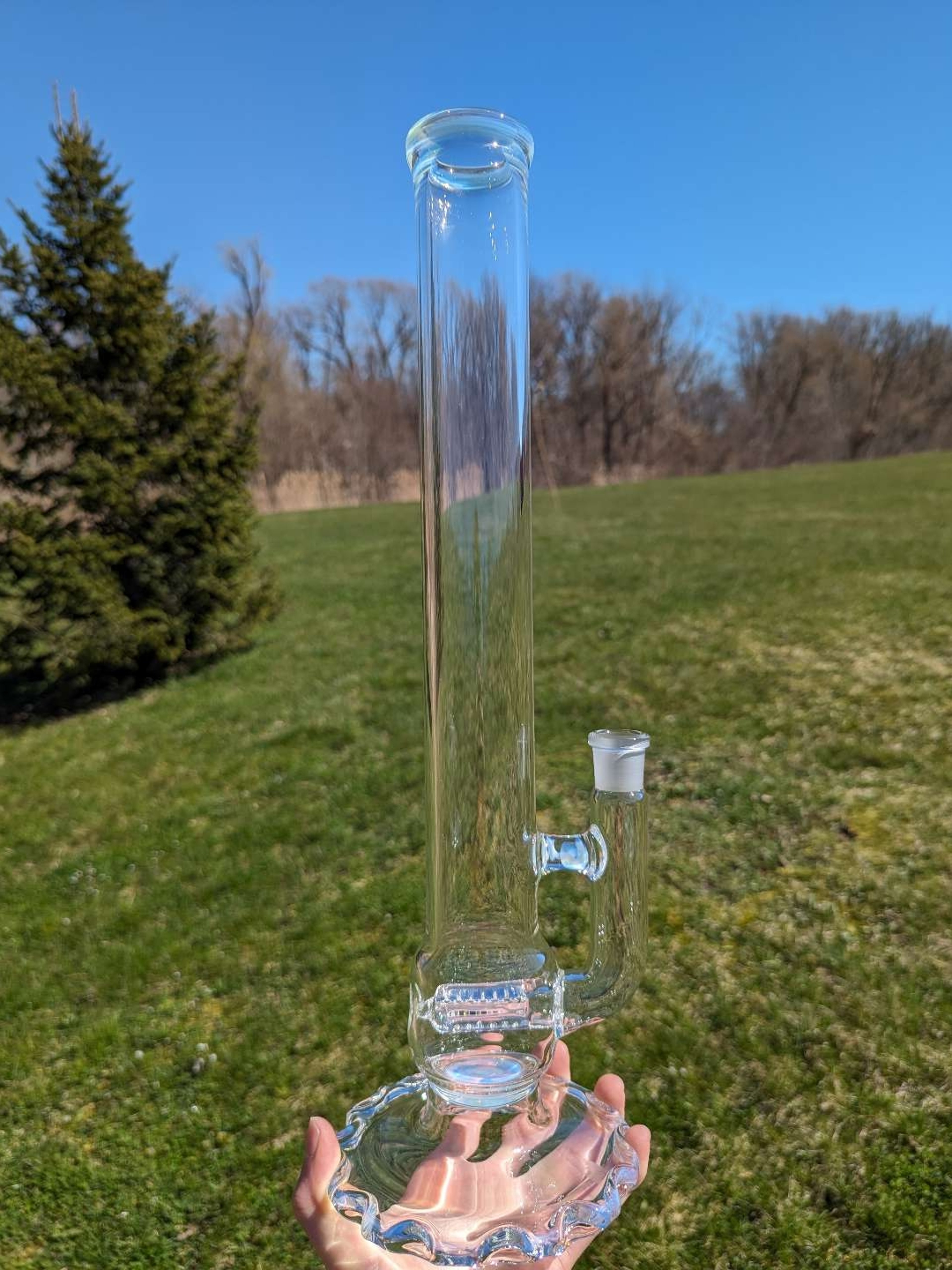 Preview pic of Fire Within Glass 360 Gridline Ripple Foot Tube