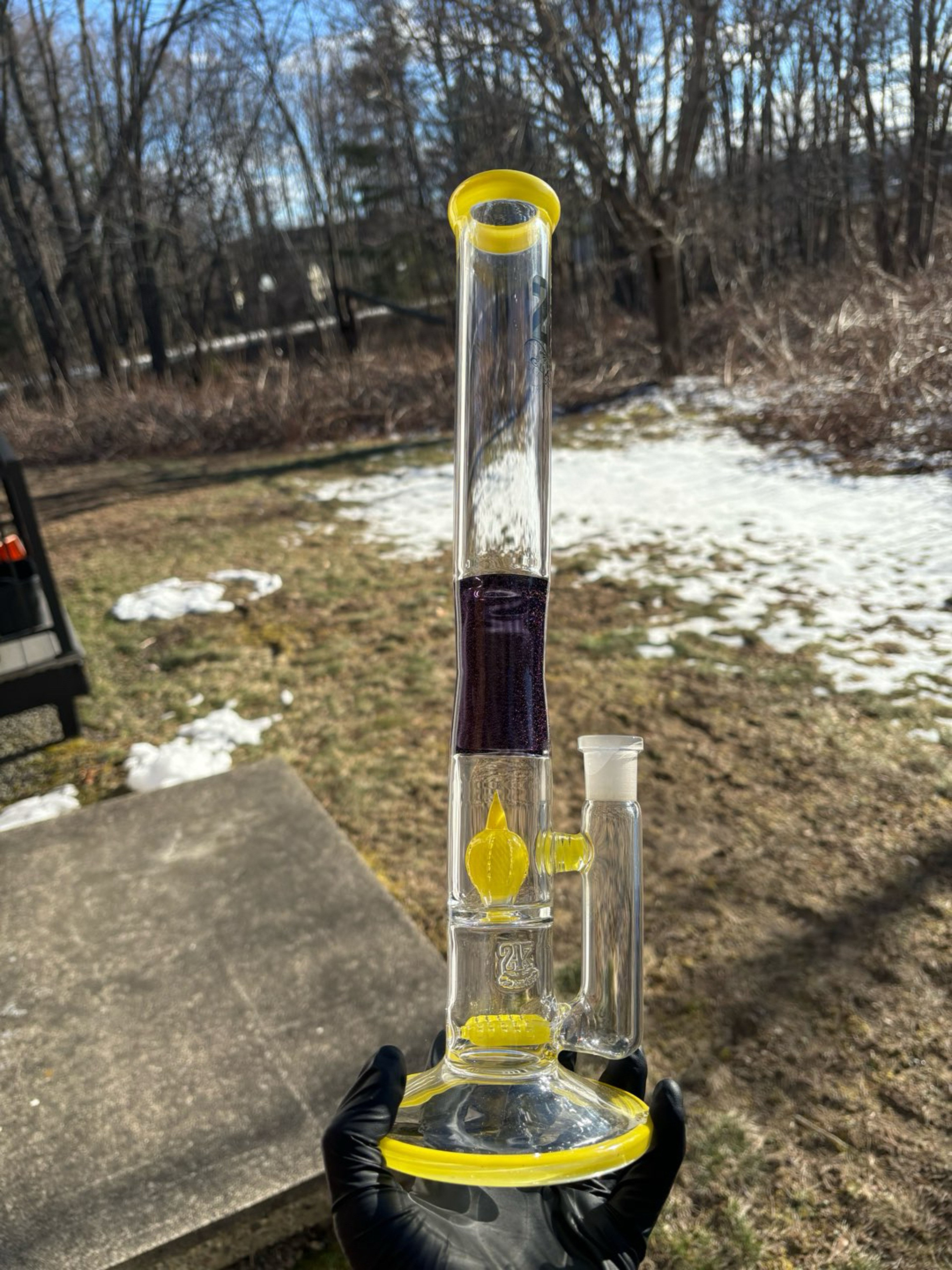 Preview pic of 2kGlassArt Gline- Imp + vetro redux canary yellow/grape amethyst