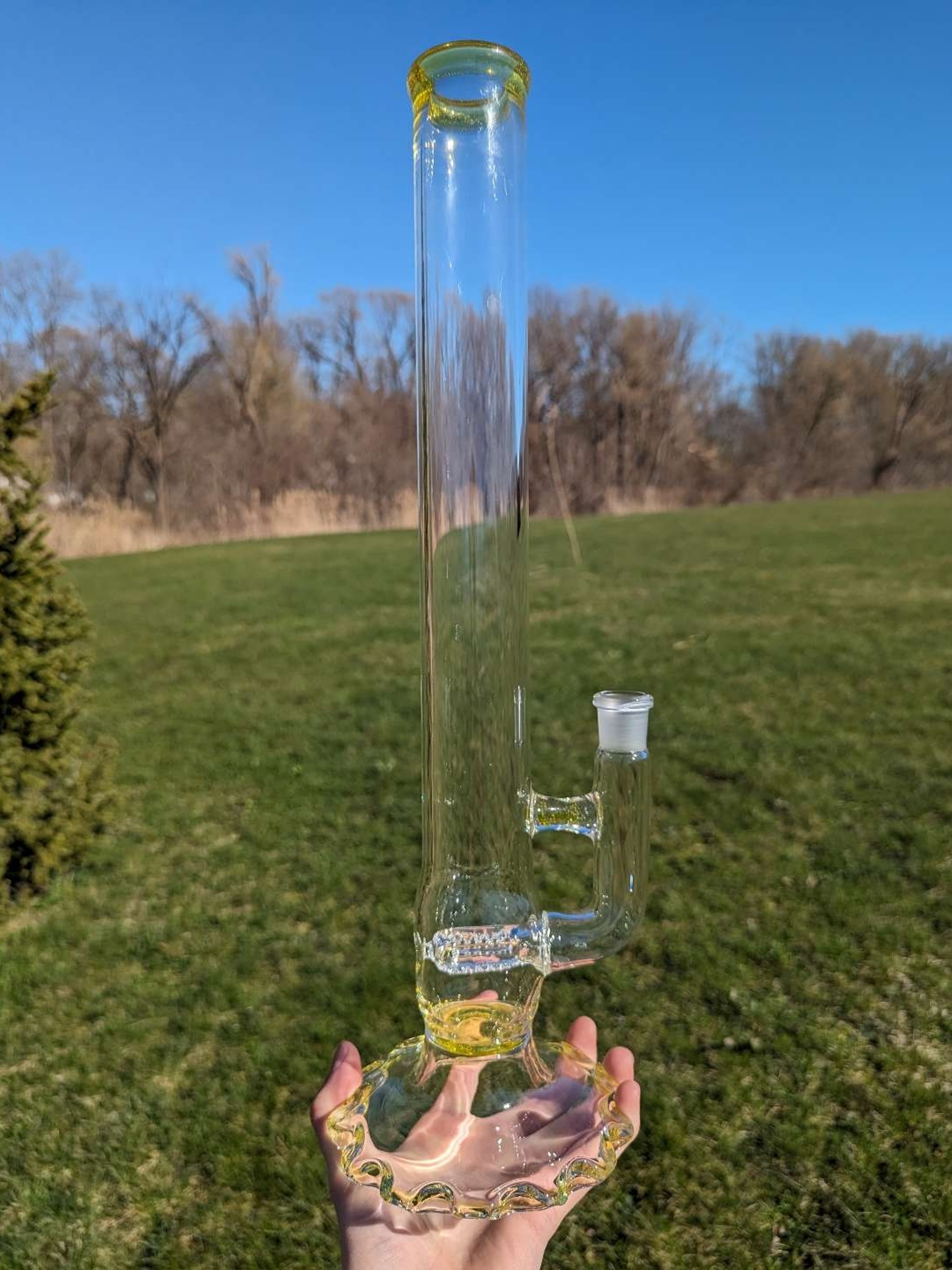 Preview pic of Fire Within Glass Gridline Ripple Foot Tube