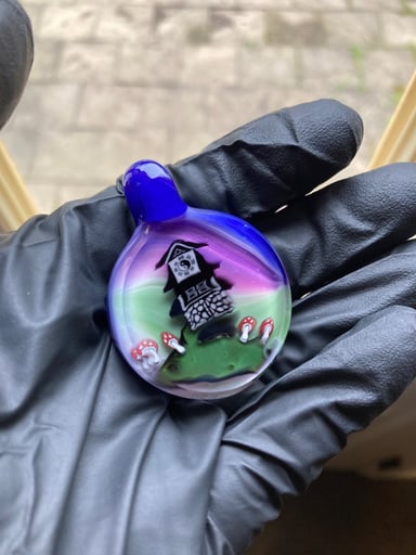 Preview pic of Piper Dan Mushroom Castle Pendant signed 2021 #14