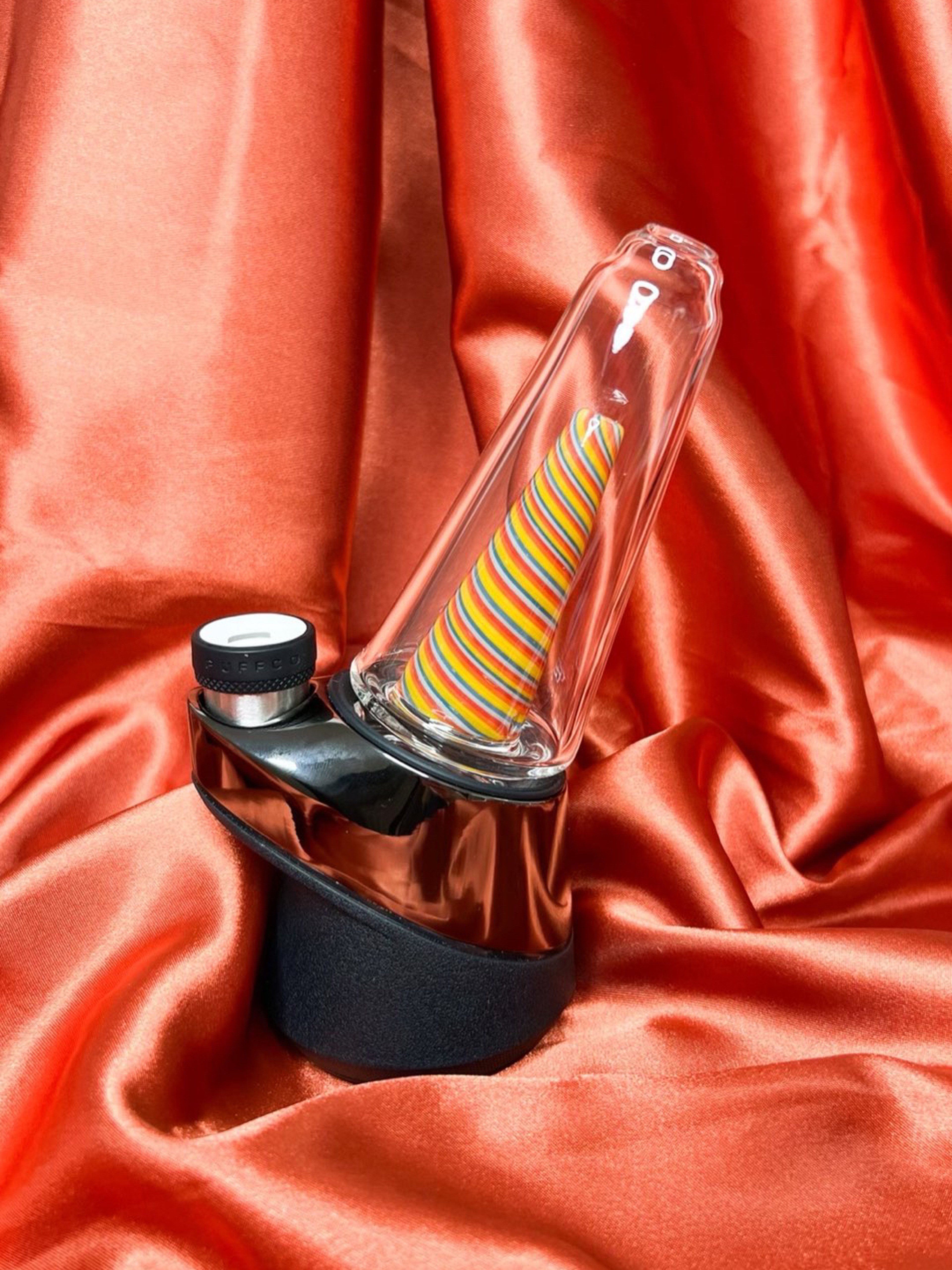 Preview pic of Yellow Rainbow Swirl Puffco Replacement Glass