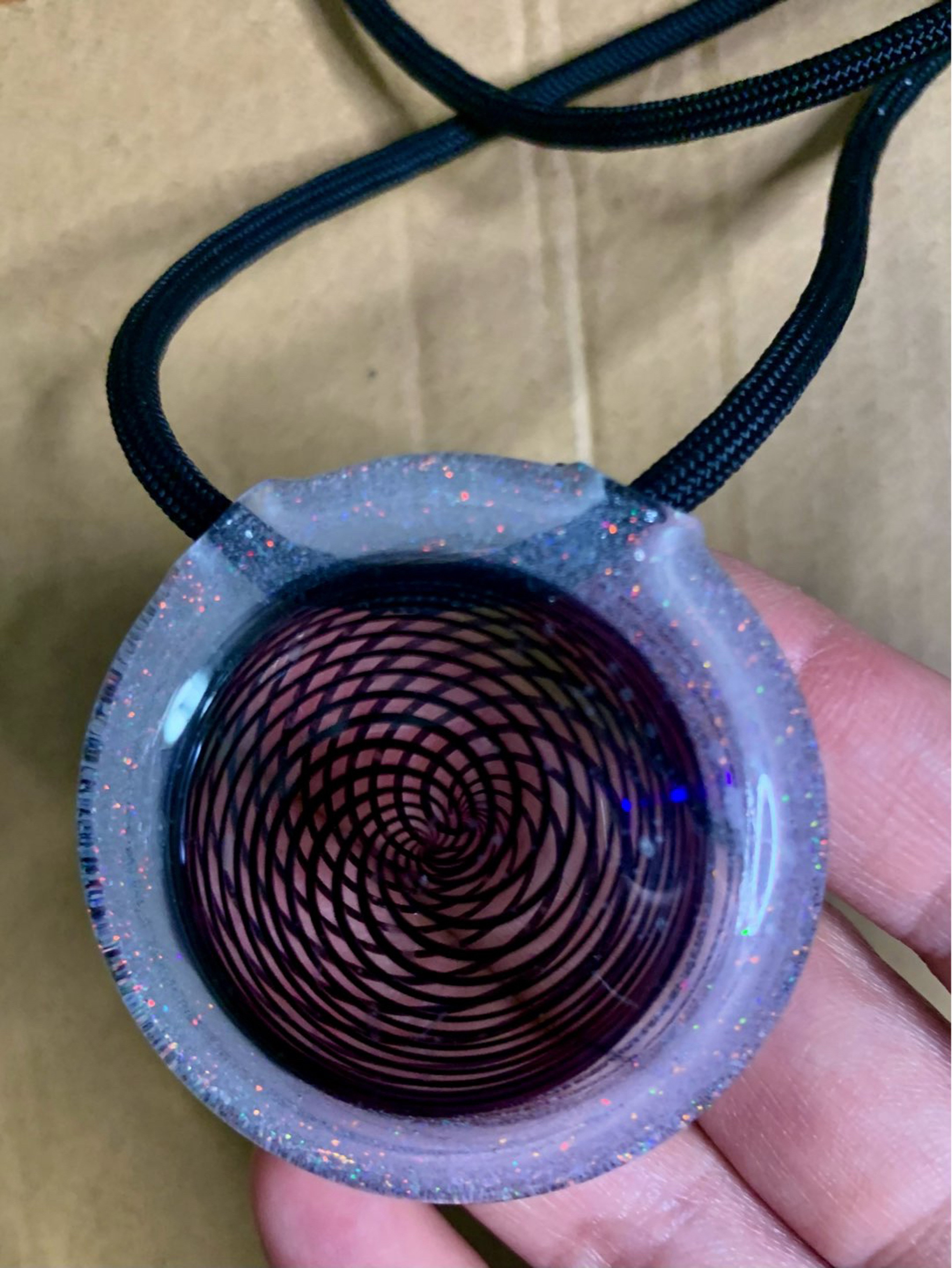 Preview pic of White Crushed Opal Reversible Pendant