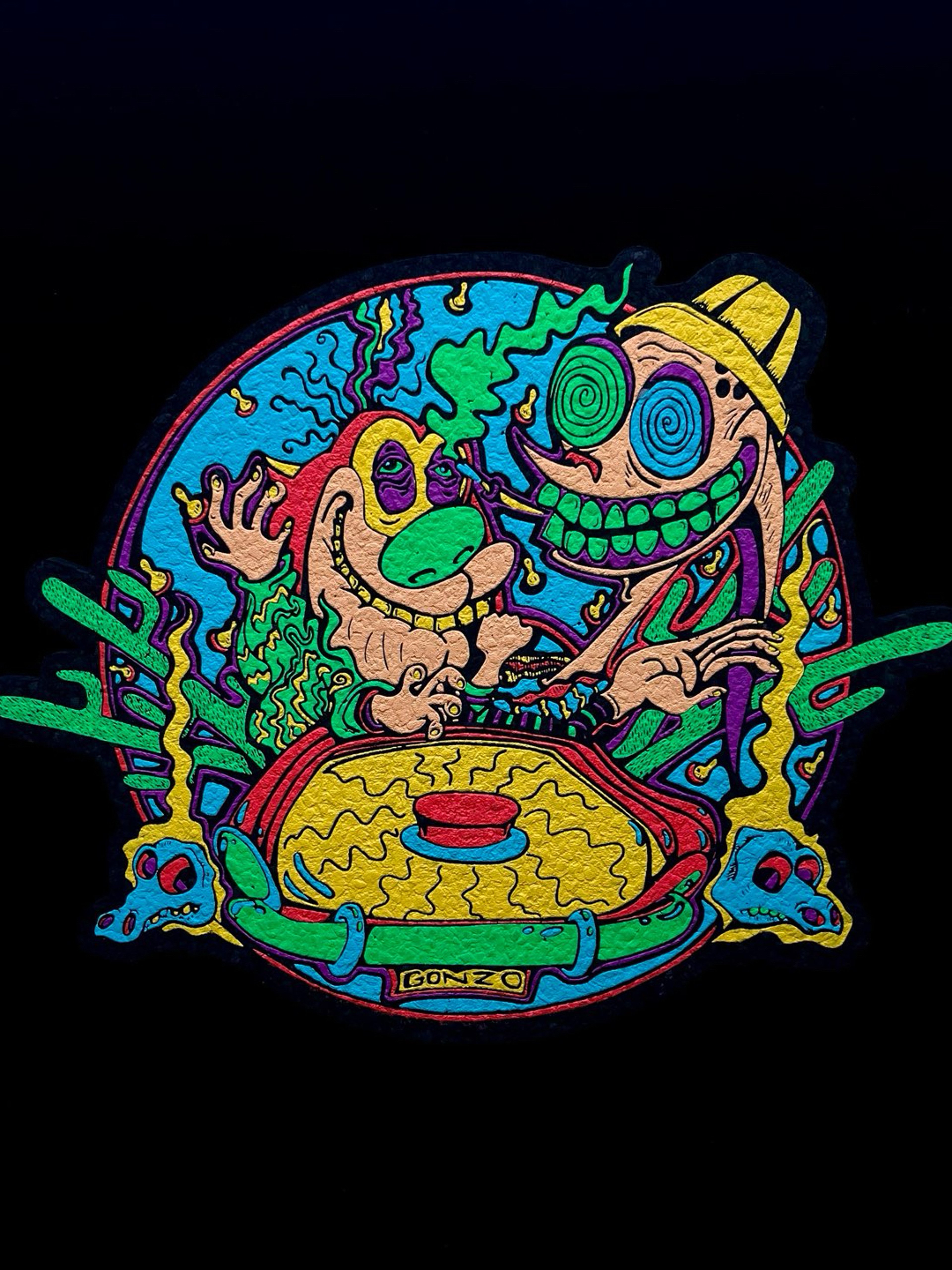 Preview pic of le100 Ren and Stimpy Gonzo Mat by Jason Portante x Moodmats