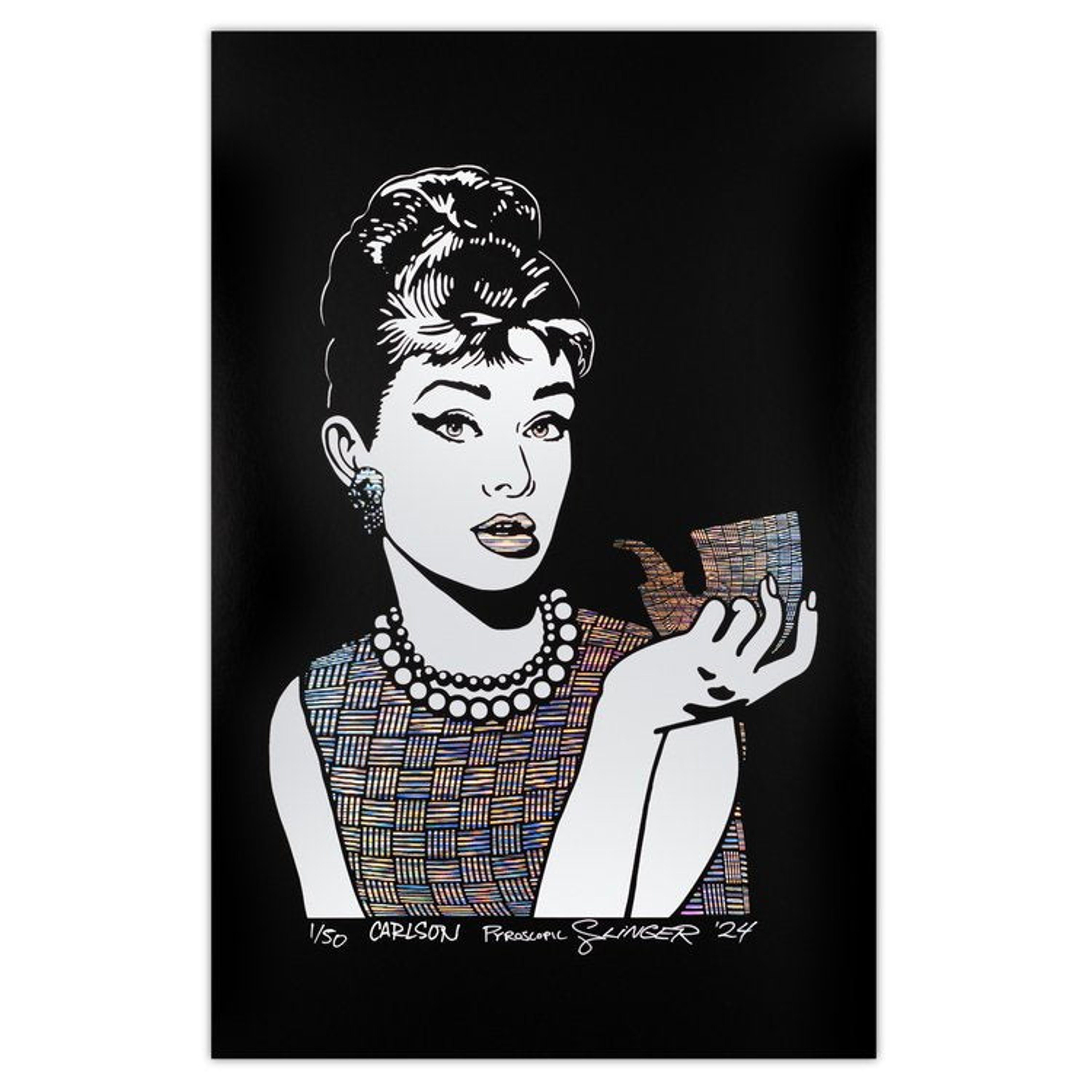 Preview pic of Slinger x Chris Carlson x Pyroscopic "Audrey Chipstack" Foil Print