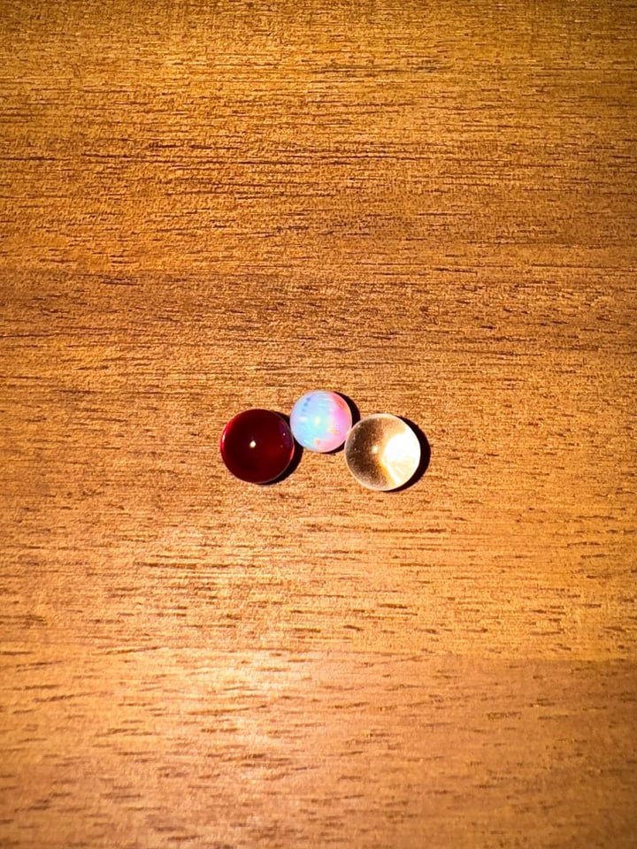 Ruby, Opal, and Clear Pearls Image 1