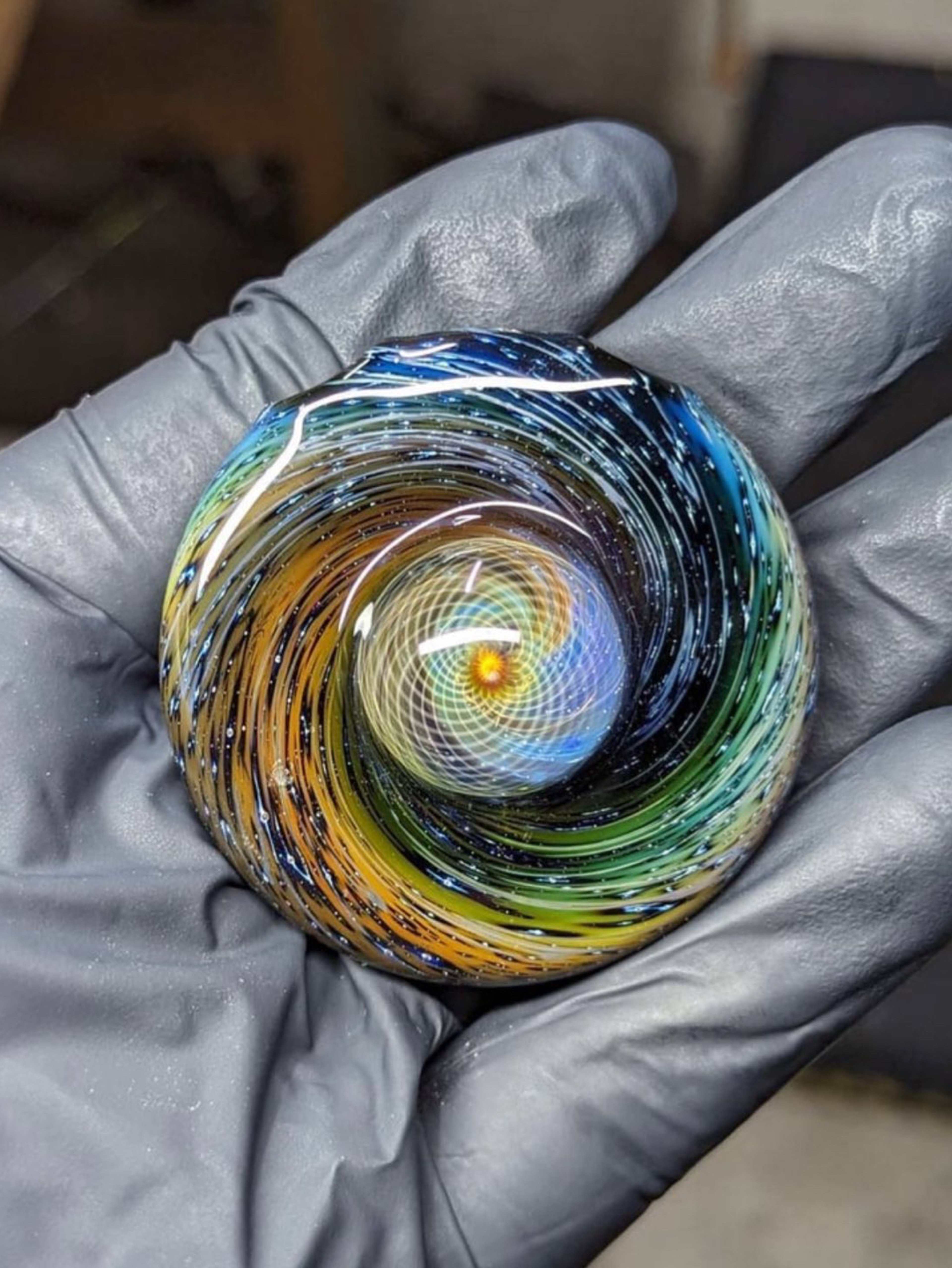 Preview pic of Big E Glass Fumicello/Space Tech Disc Pendant