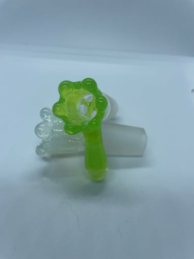 Preview pic of 18mm Slime Green Handblown bowlpiece 4 hole