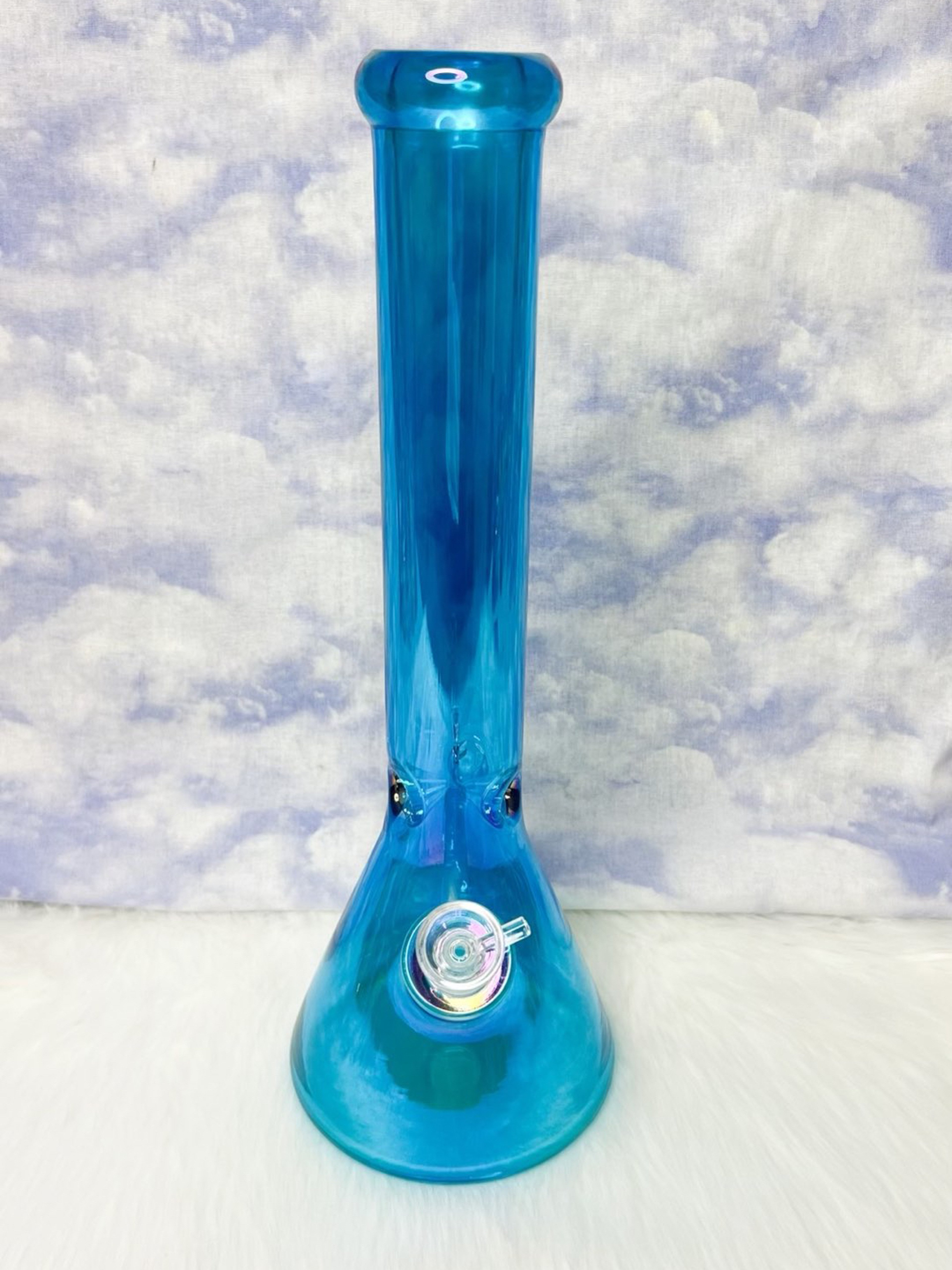 Preview pic of Neon Blue Iridescent 16in Beaker Bong