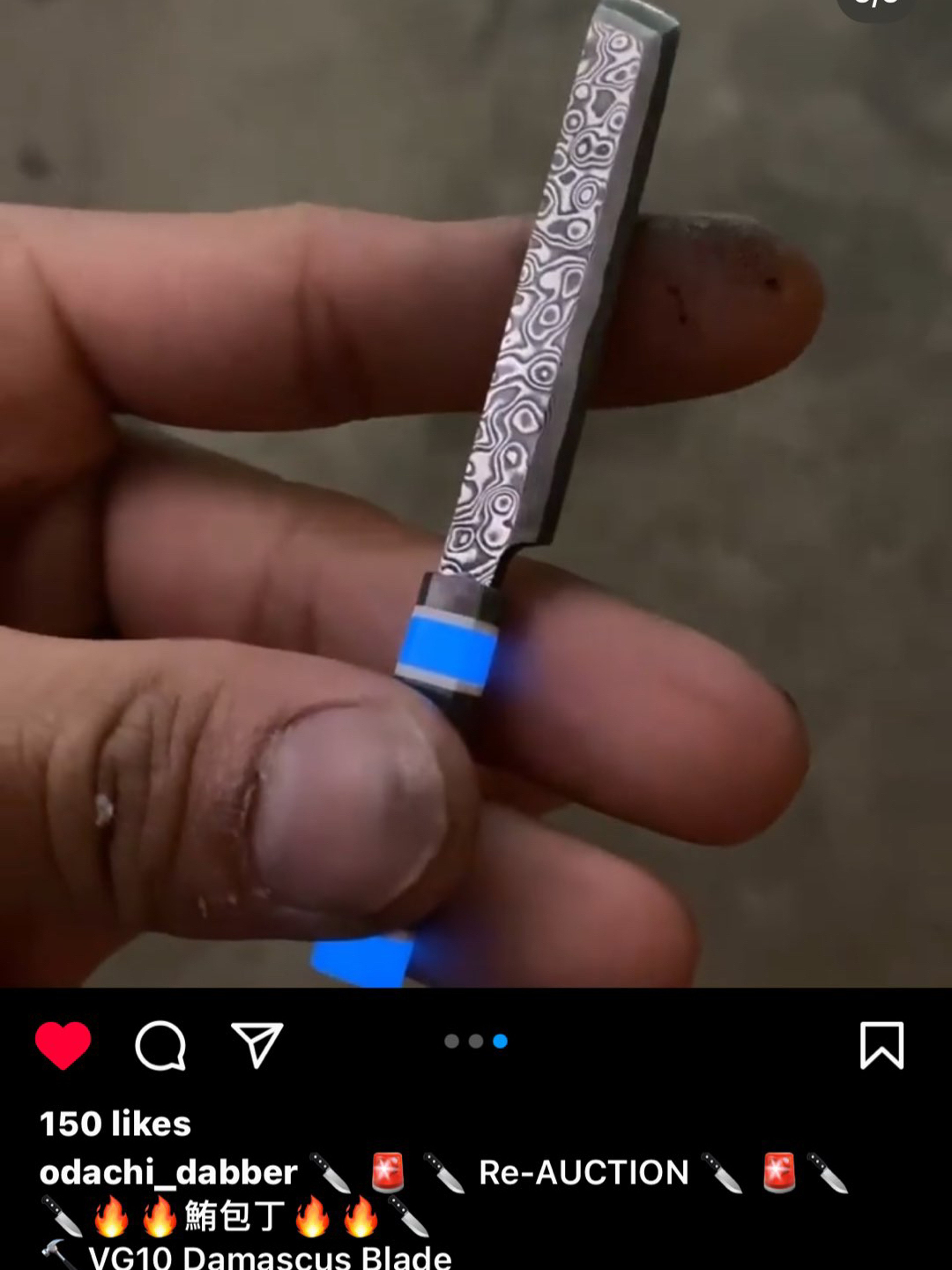Preview pic of Odachi Damascus glow handle dabber