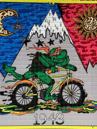 Preview pic of Vincent Gordon “Bike Day 2023 (TMNT Michelangelo)” Blotter Print