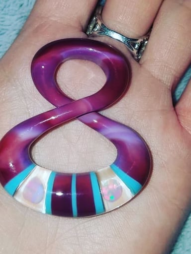 Preview pic of Natey Love Custom Douple Opal Infinity Pendy