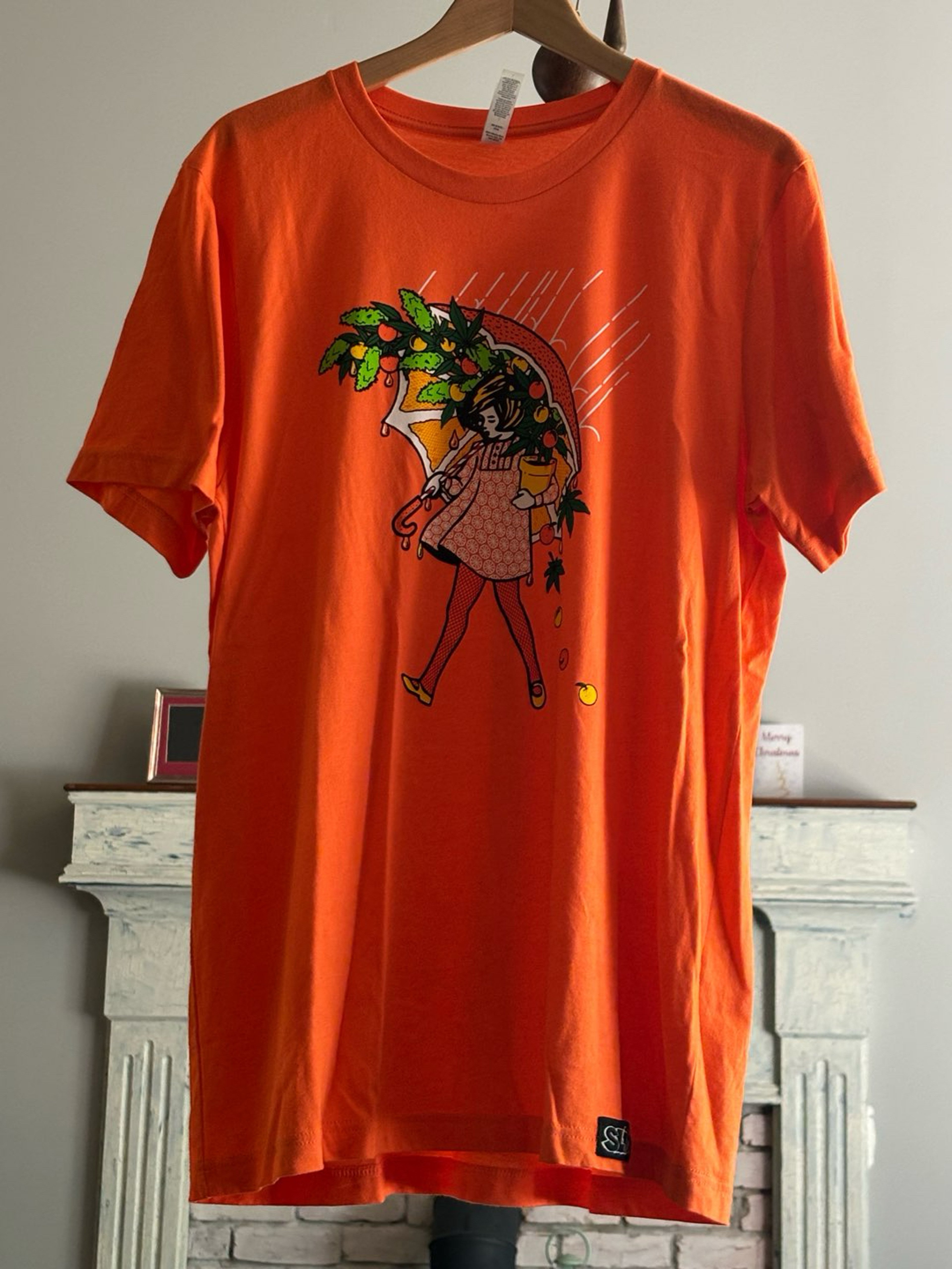 Preview pic of Brand New Lyons Glass x Slinger Tee sz Large orange