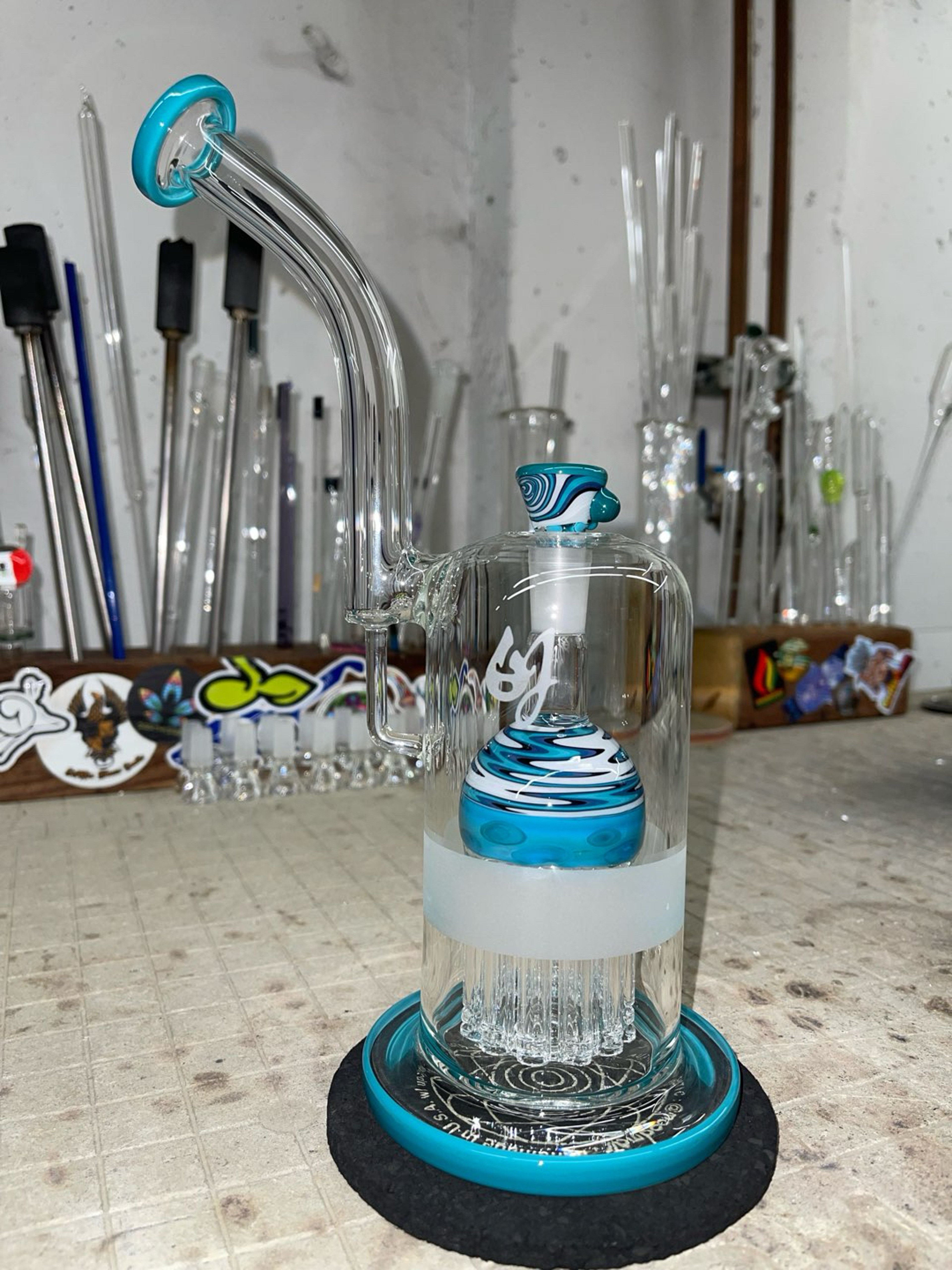 Preview pic of 12 arm perc, 11.5” tall, 14mm 3 holes slide