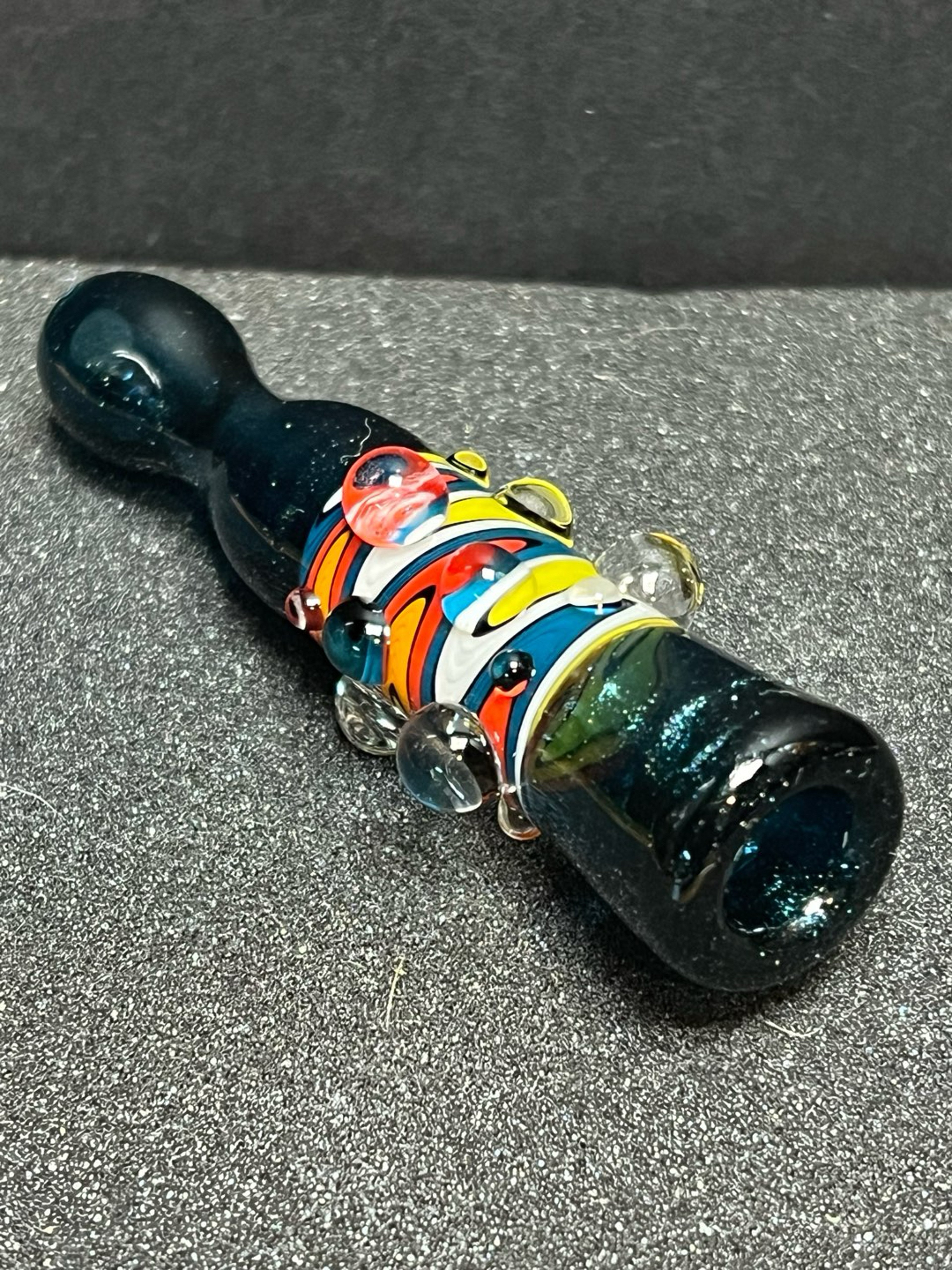 Preview pic of PAJay Glass Chillum Blue Stardust
