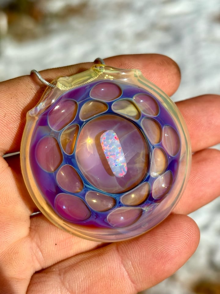 Honeycomb opal pendant