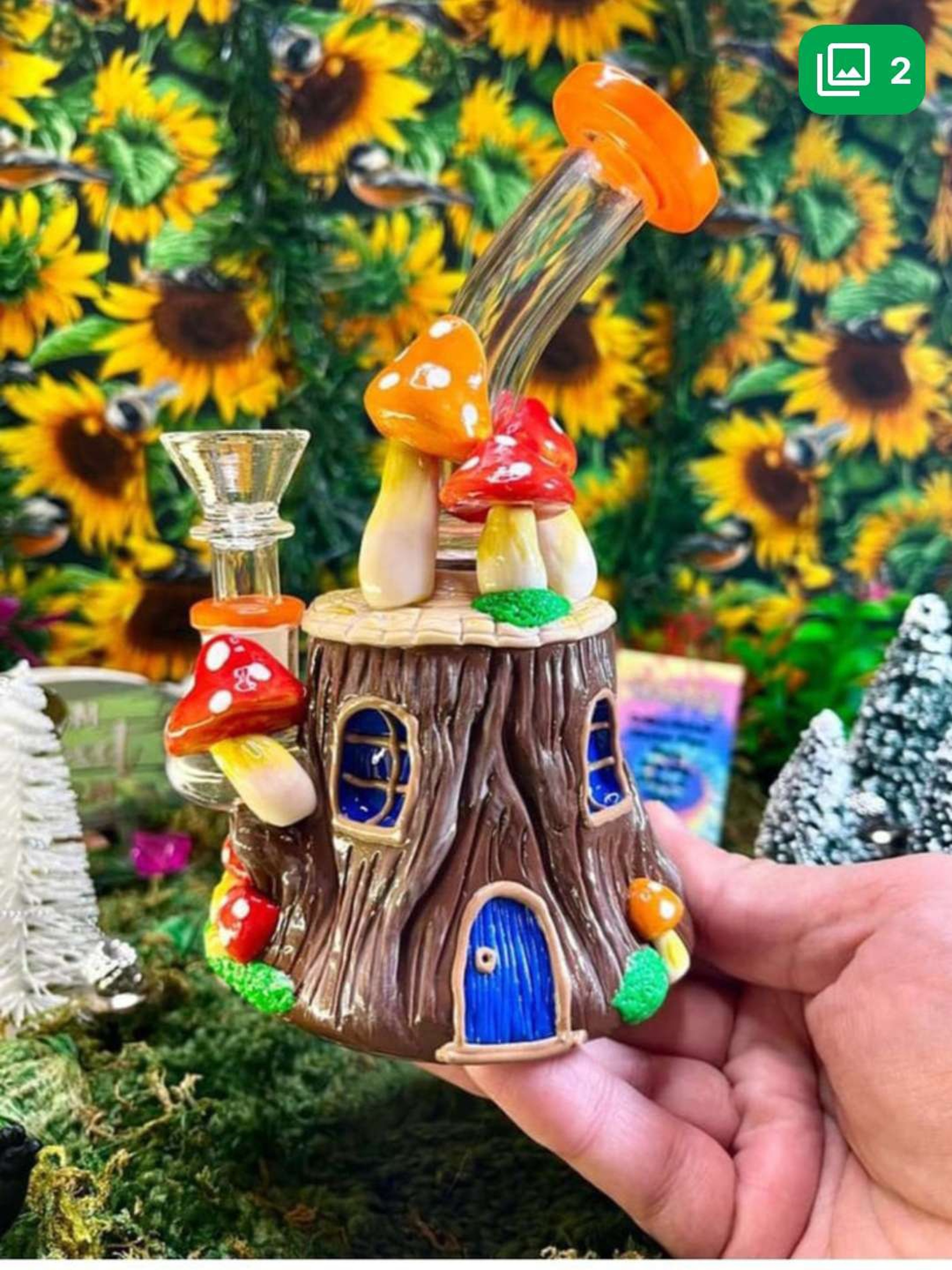 Preview pic of Tree 🌲 House Ceramic Glass Bubbler