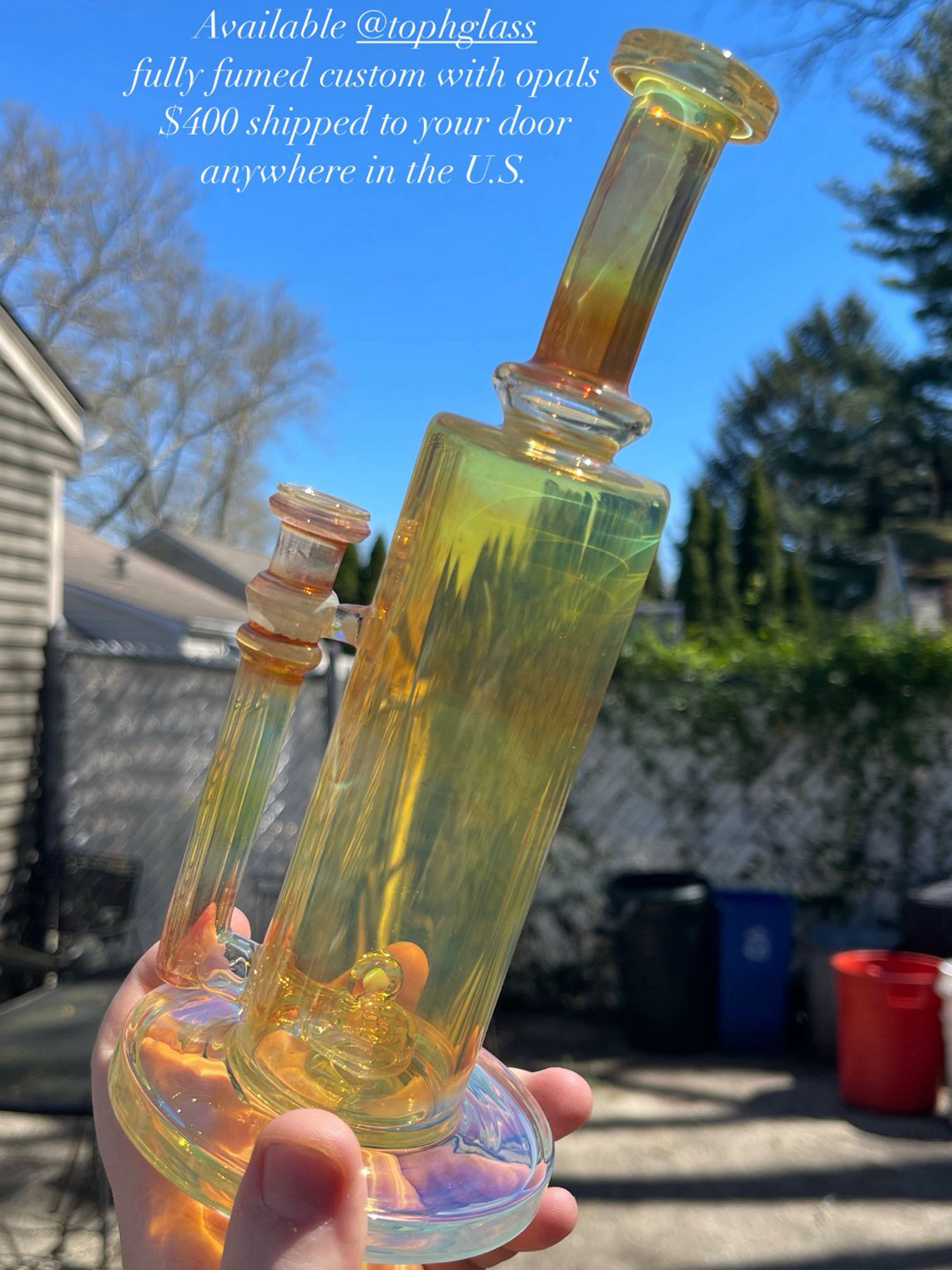 Preview pic of Fully Fumed Opal Puck Perc Toph Glass