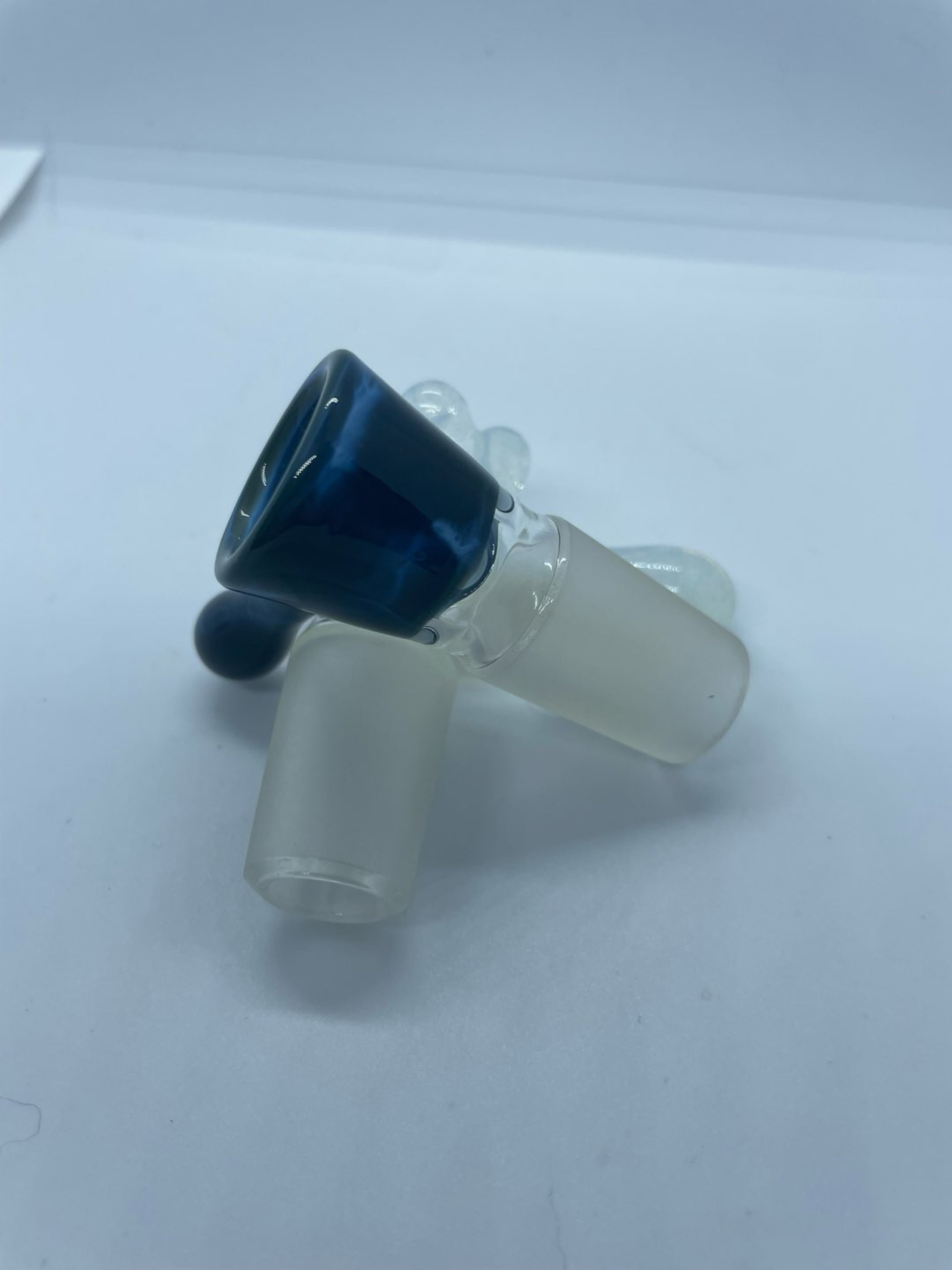 Preview pic of 18mm 4 hole handblown electric blue bowlpiece