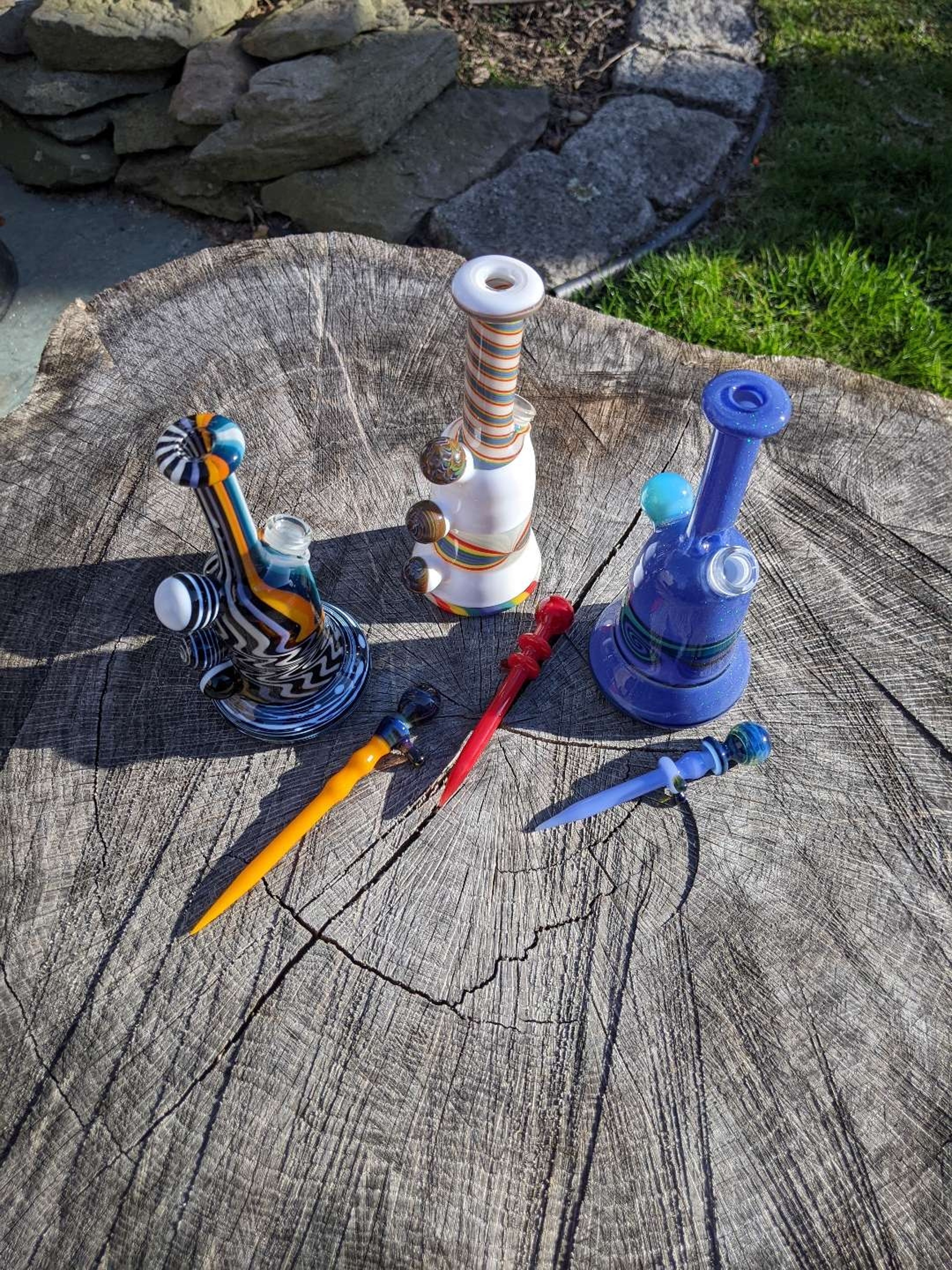 Preview pic of Hand Blown Rigs TEN STYLES AVAILABLE *Signed* Includes Coordinating Poker!!! FREE SHIPPING
