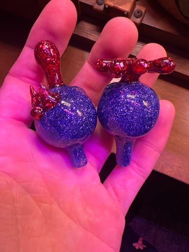 Preview pic of Blue/Red Blizzard bubble caps