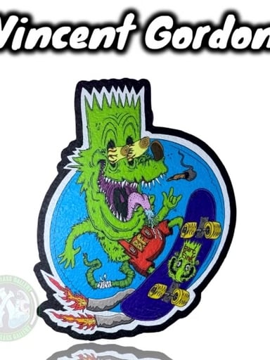 Preview pic of Moodmats -Dab Mat - #78 Vincent Gordon (Rat Fink & Bart Simpson)