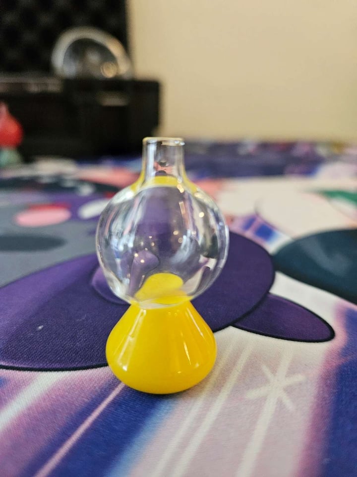 Abmp glass clear bubble cap with color accents