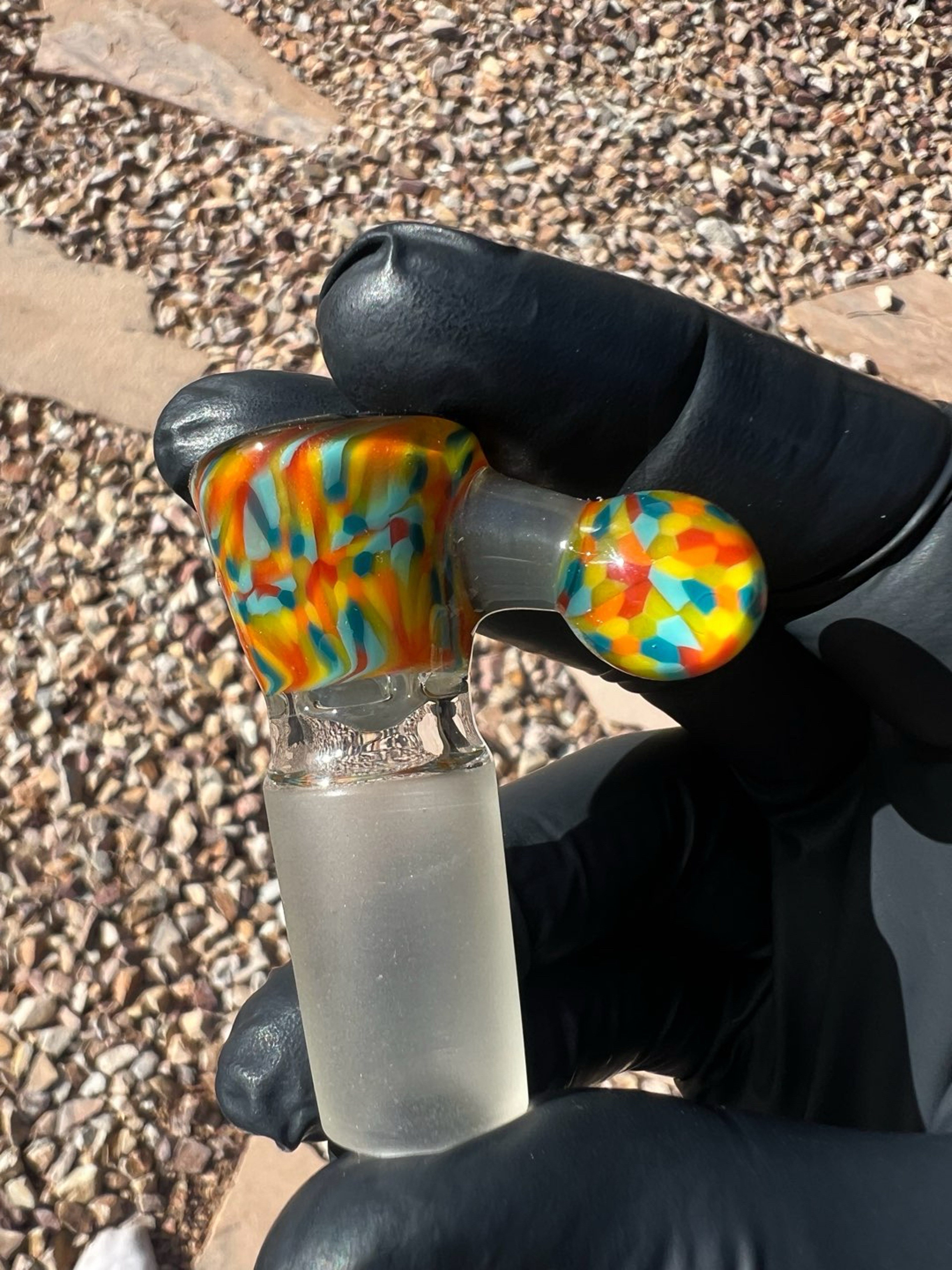 Preview pic of @cooperglass710 Rainbow Milli 18mm Slide / Bowl CFL Pastel Potion