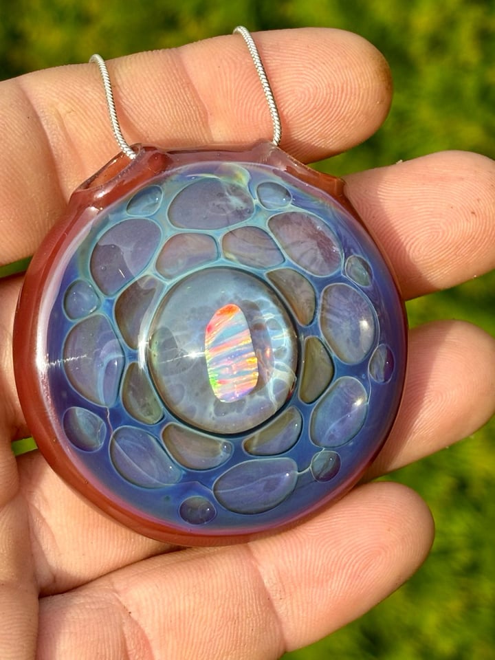 Honeycomb opal pendant