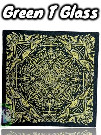 Preview pic of Moodmats -Dab Mat #50 - Green T Glass