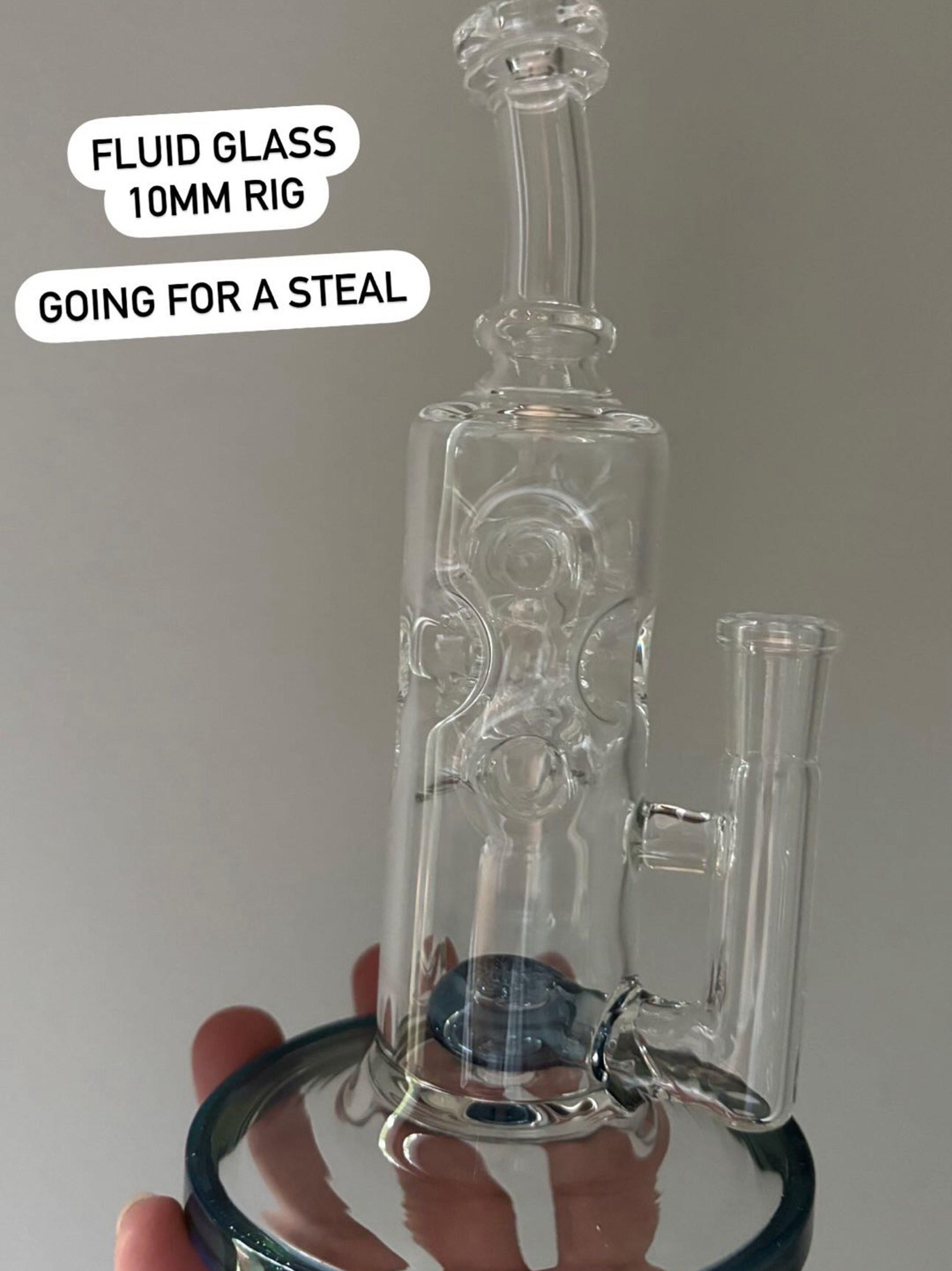 Preview pic of Fluid glass mini straight fab with blue stardust accents
