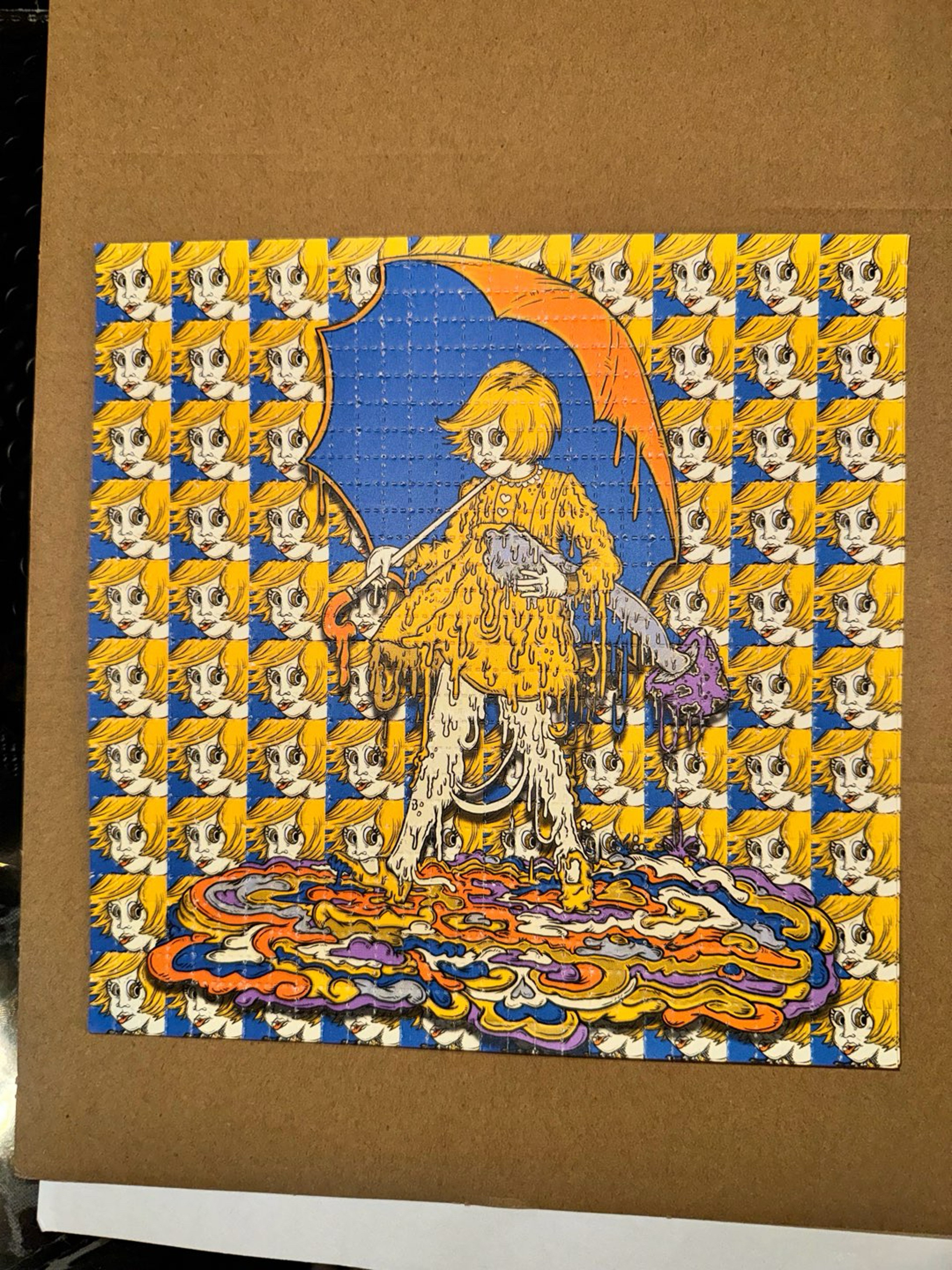 Preview pic of Vincent Gordon “Melty Mushroom Girl” Blotter Print slinger inspired collab
