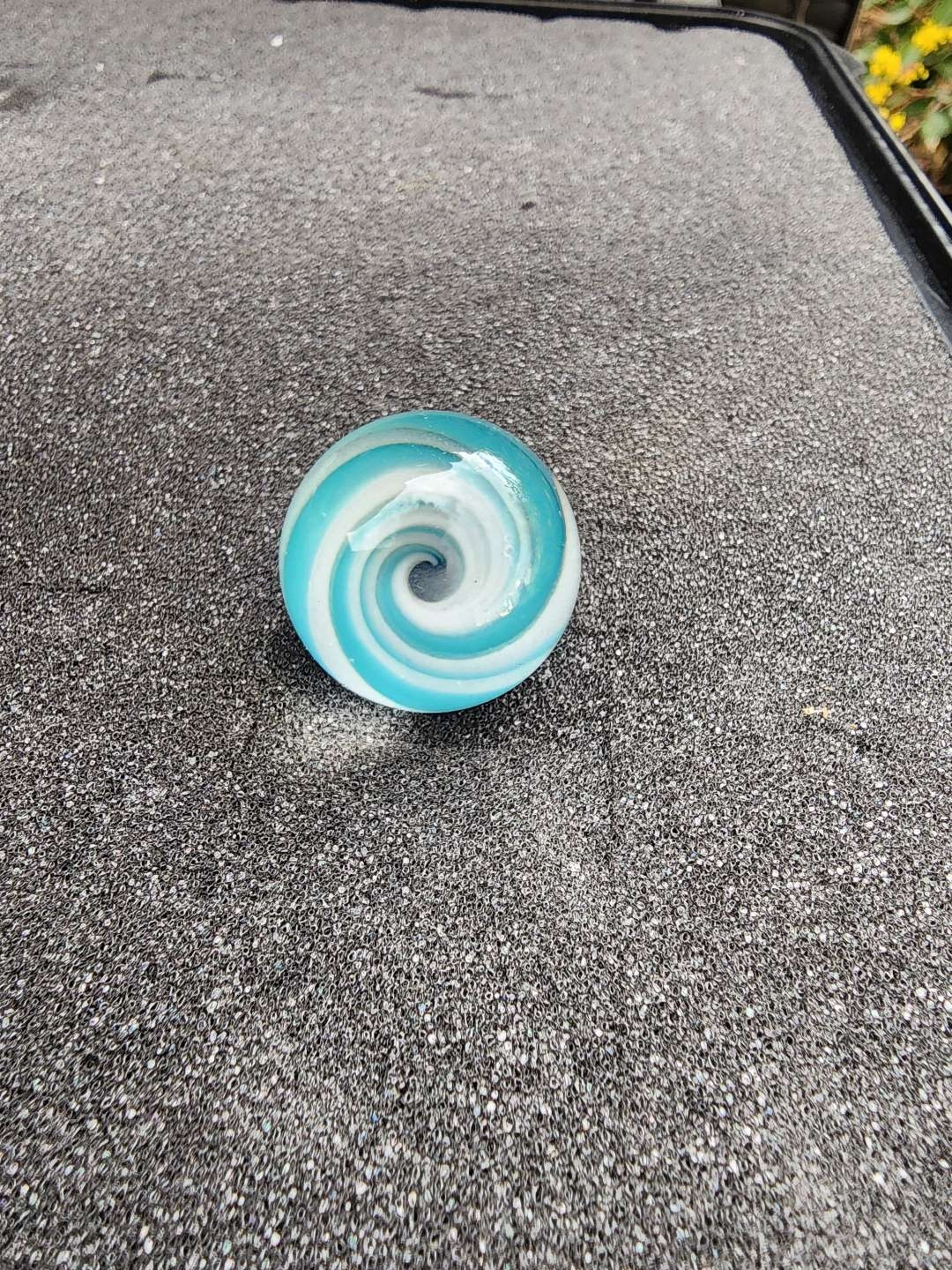 Preview pic of White, blue vortex marble