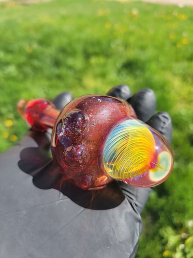Preview pic of LAYZGLASS  OPAL SPOON W/ IMPLOSION  MARBLE