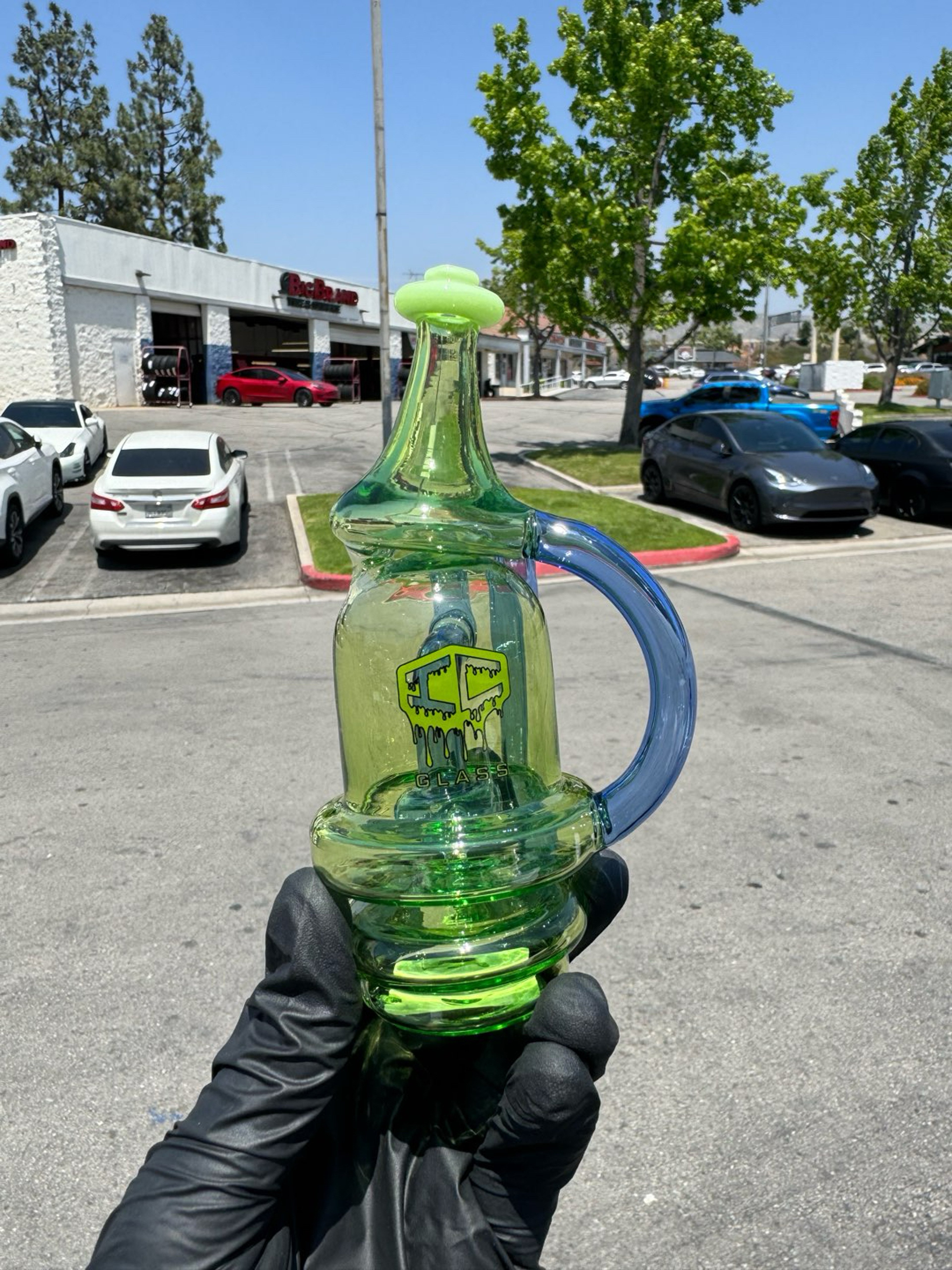 Ic Glass Puffco top Green/Blue image 0