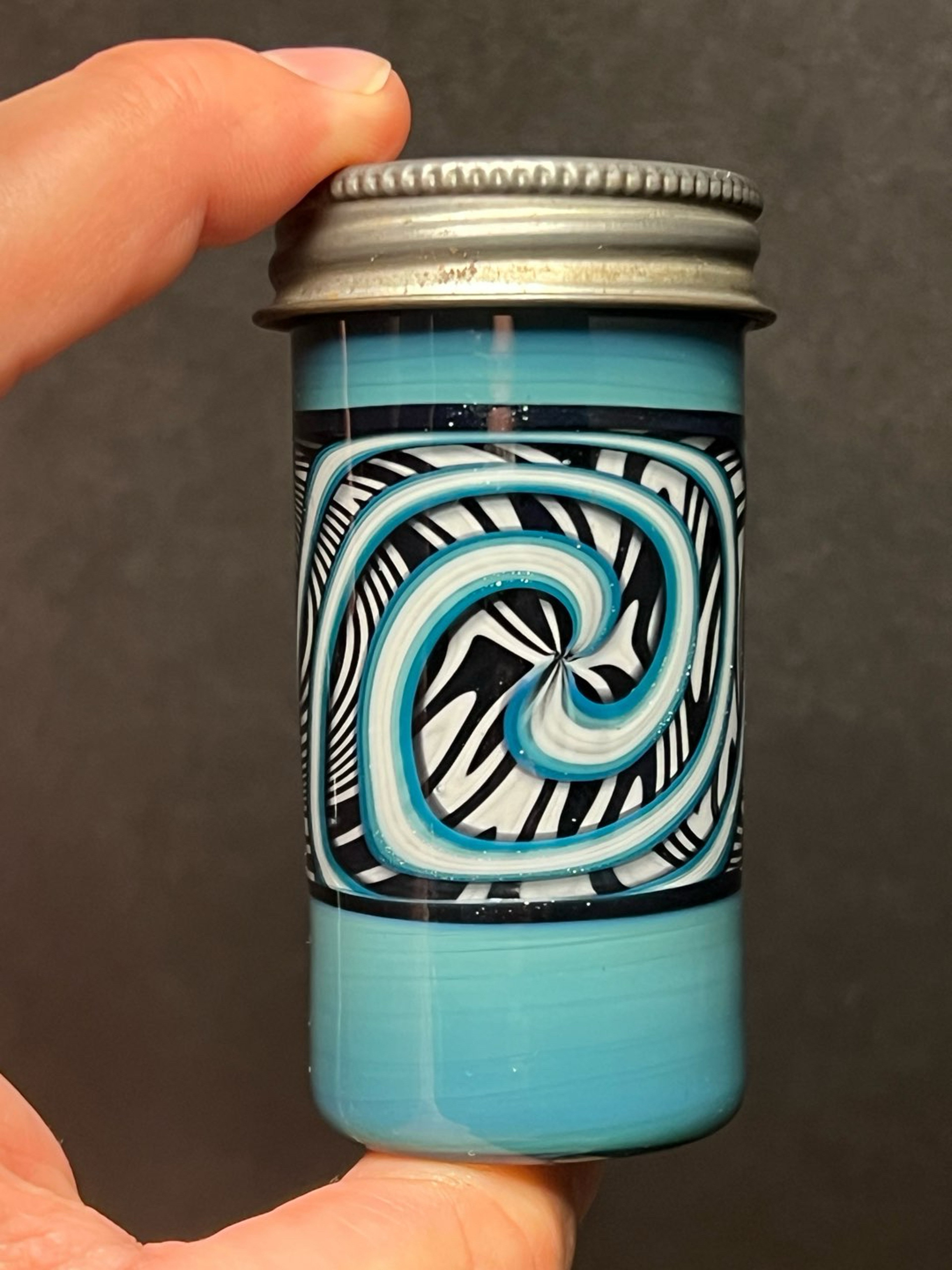 Preview pic of Stash Jar Foggy Mountain Glass Blue Slyme