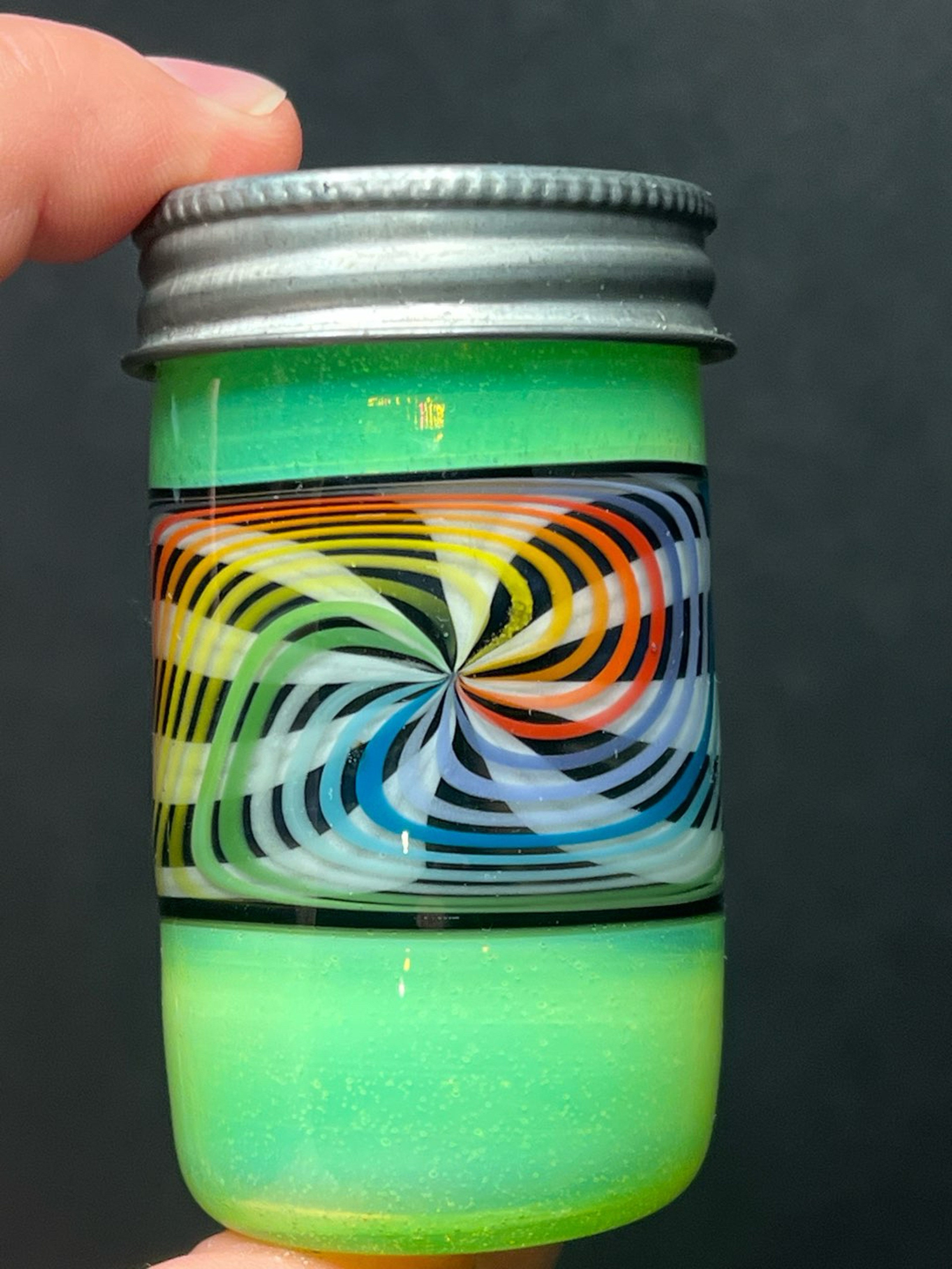 Preview pic of Stash Jar by Foggy Mountain Glass Green Slyme