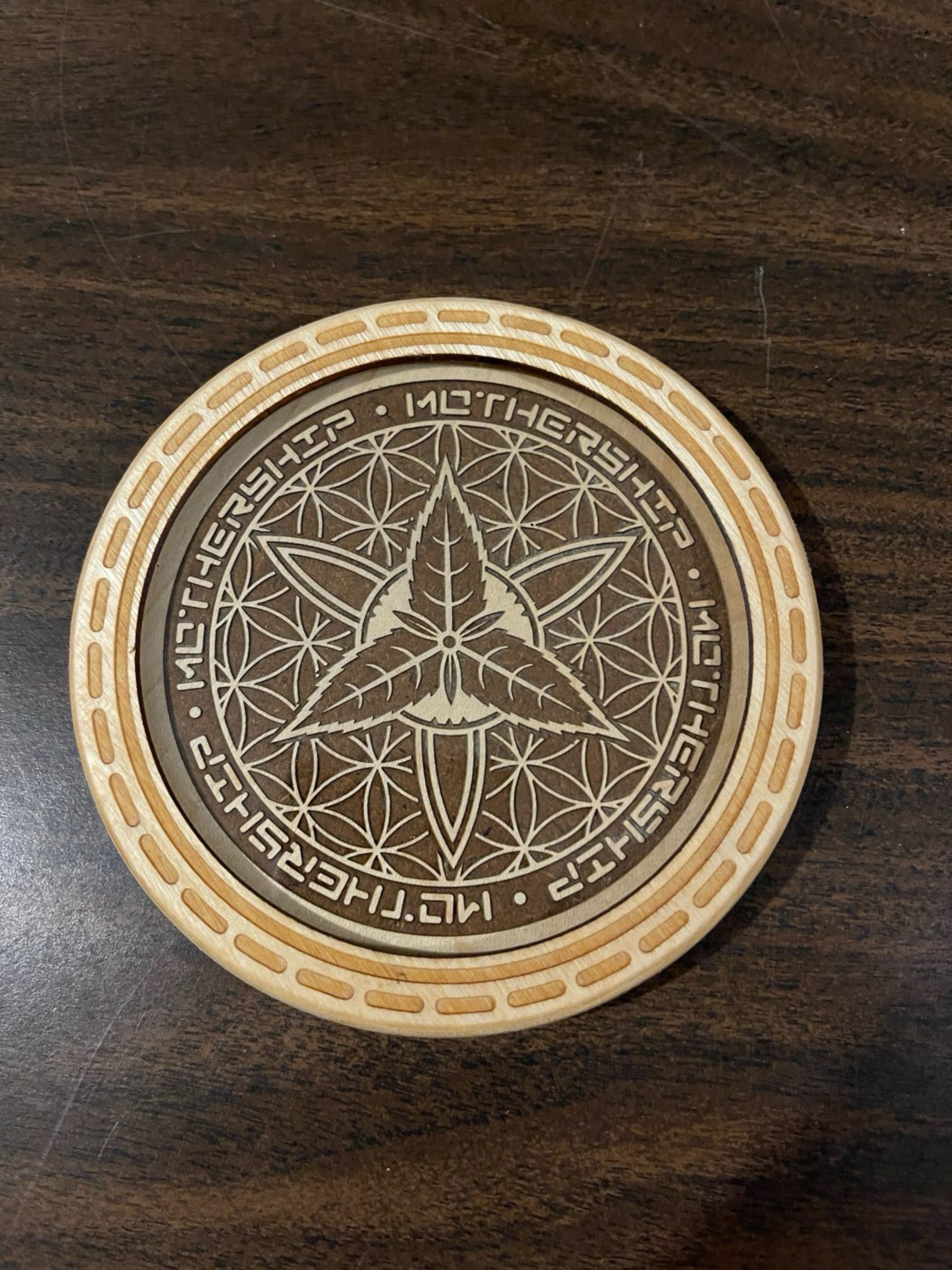 Preview pic of Mothership Wood & Glass 5inch Mat Coaster