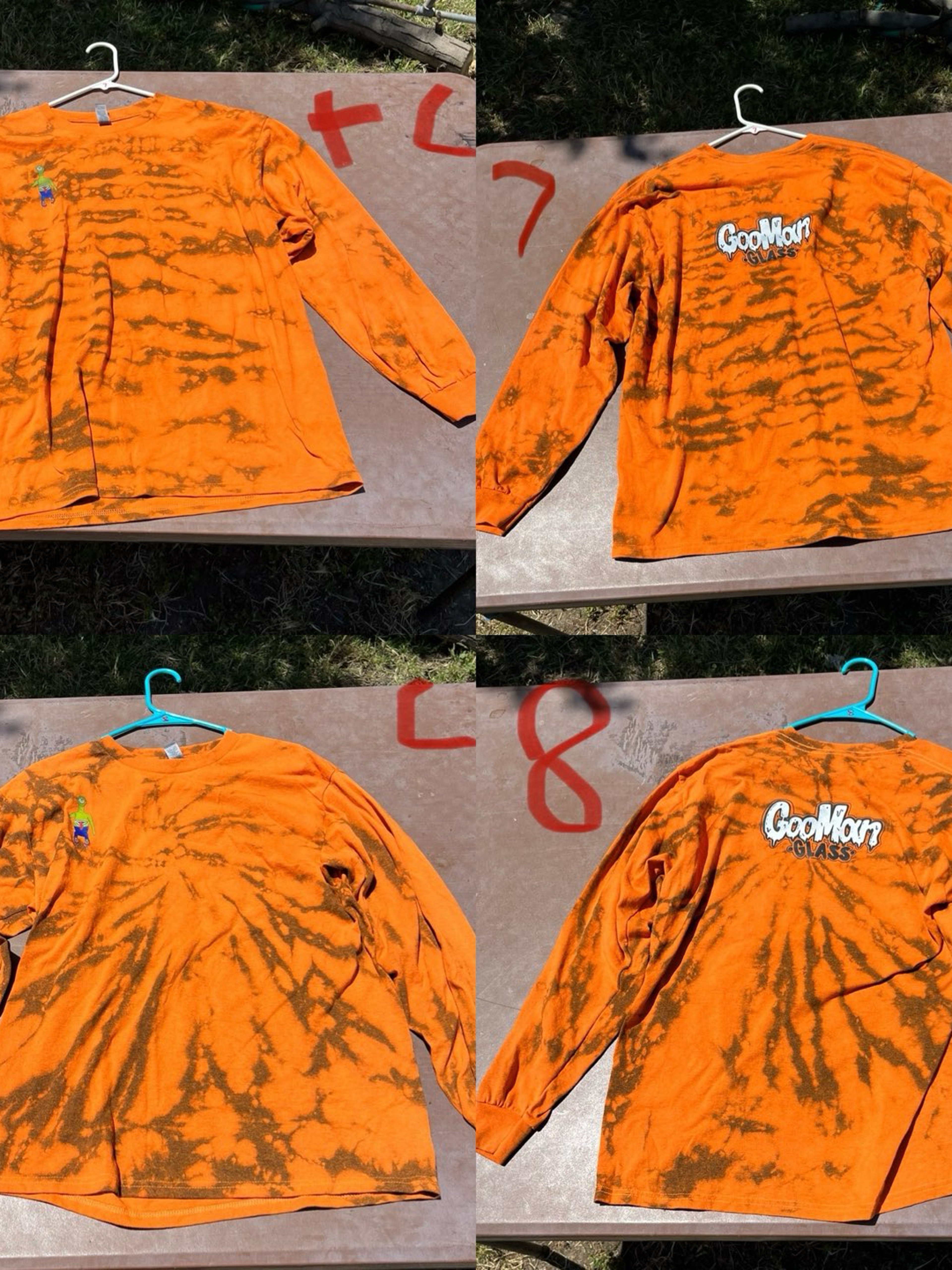 Preview pic of GMG long sleeve orange/black tie dye