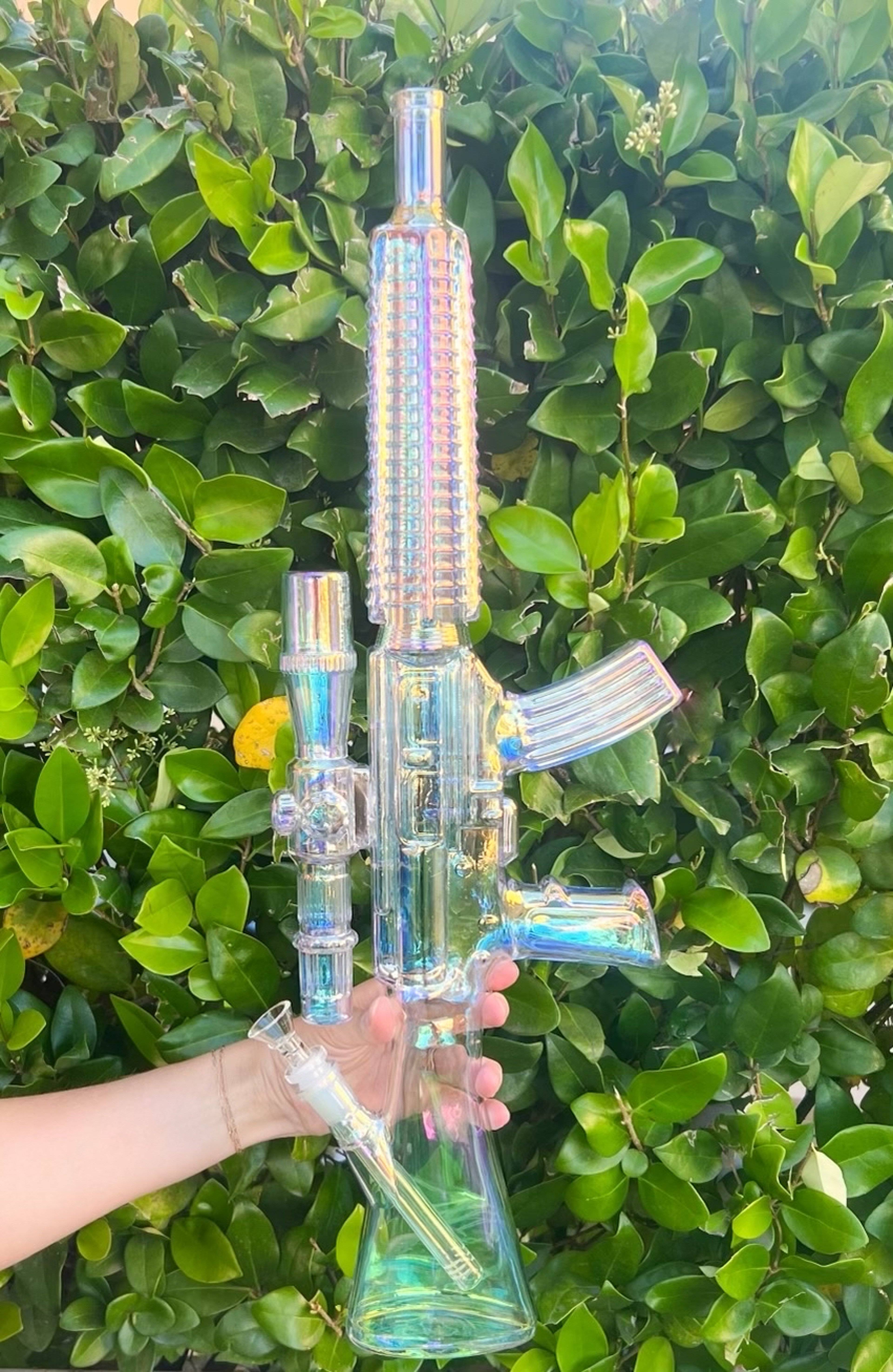 Preview pic of Clear Iridescent 24in Assault Rifle Beaker