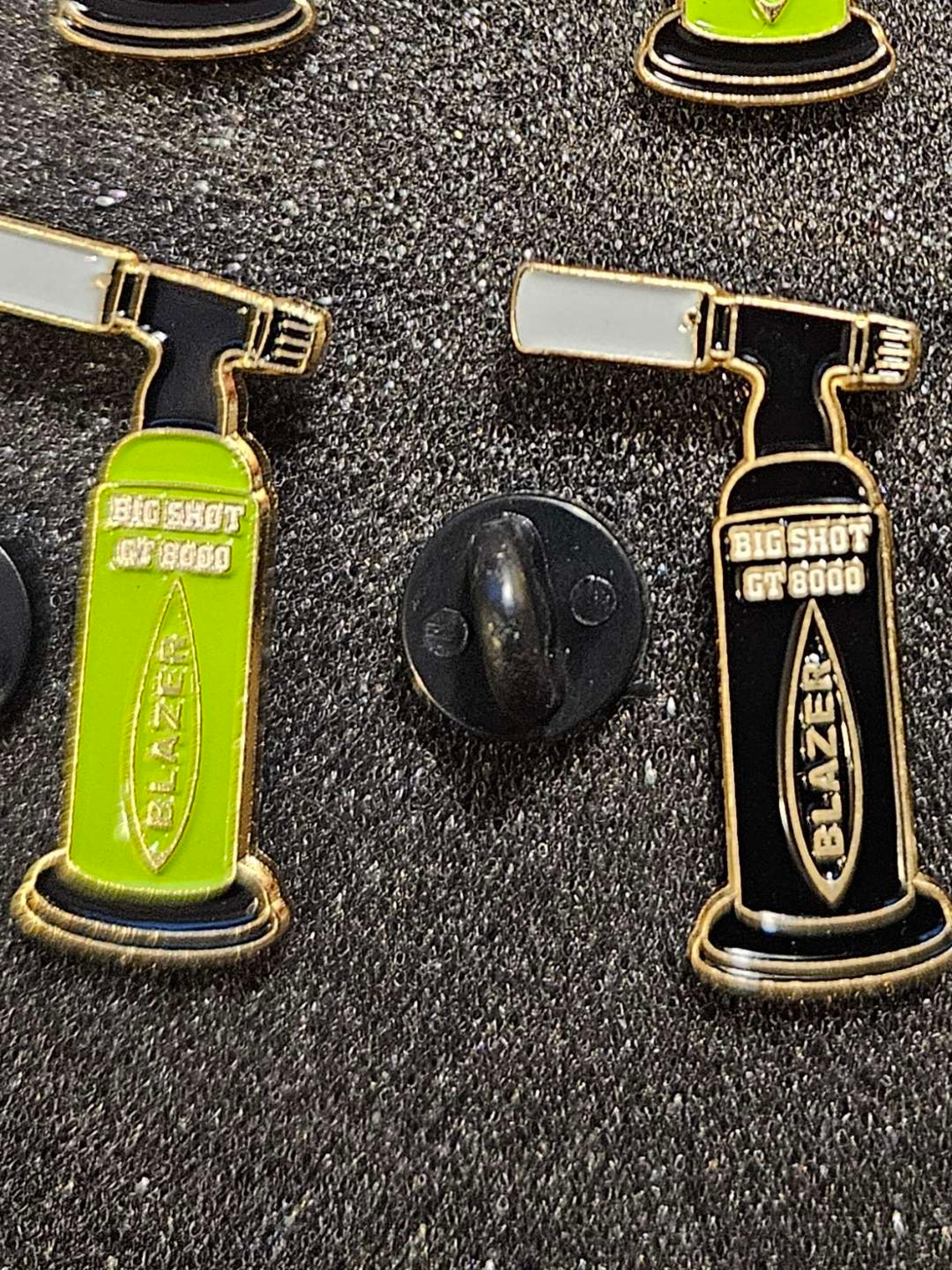 Preview pic of 1 black and 1 green Blazer pin official