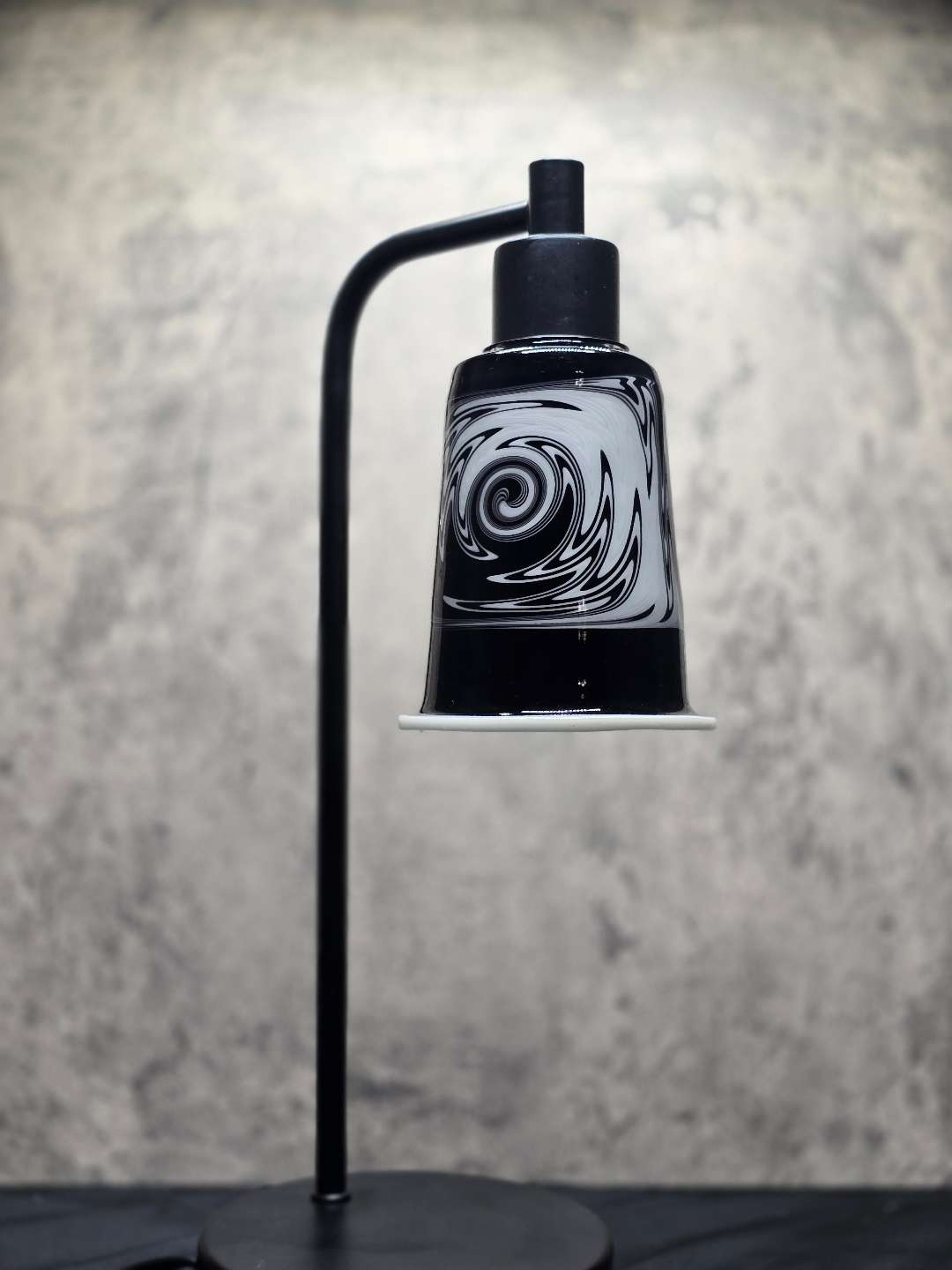 Preview pic of Black & white wigwag lamp with matching cup