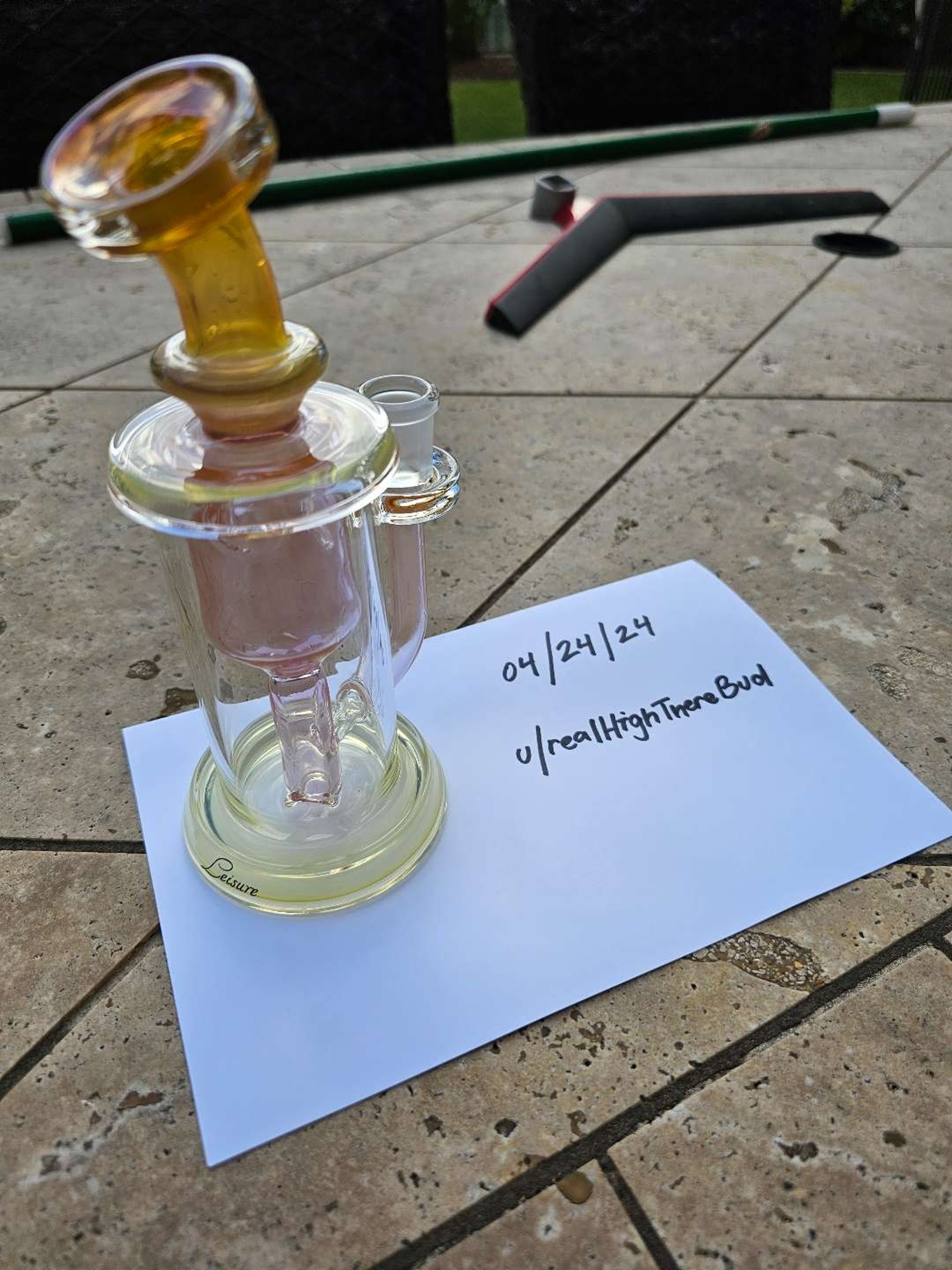 Preview pic of LEISURE - INCYCLER DAB RIG WITH 14MM FEMALE JOINT - GOLD FUME
