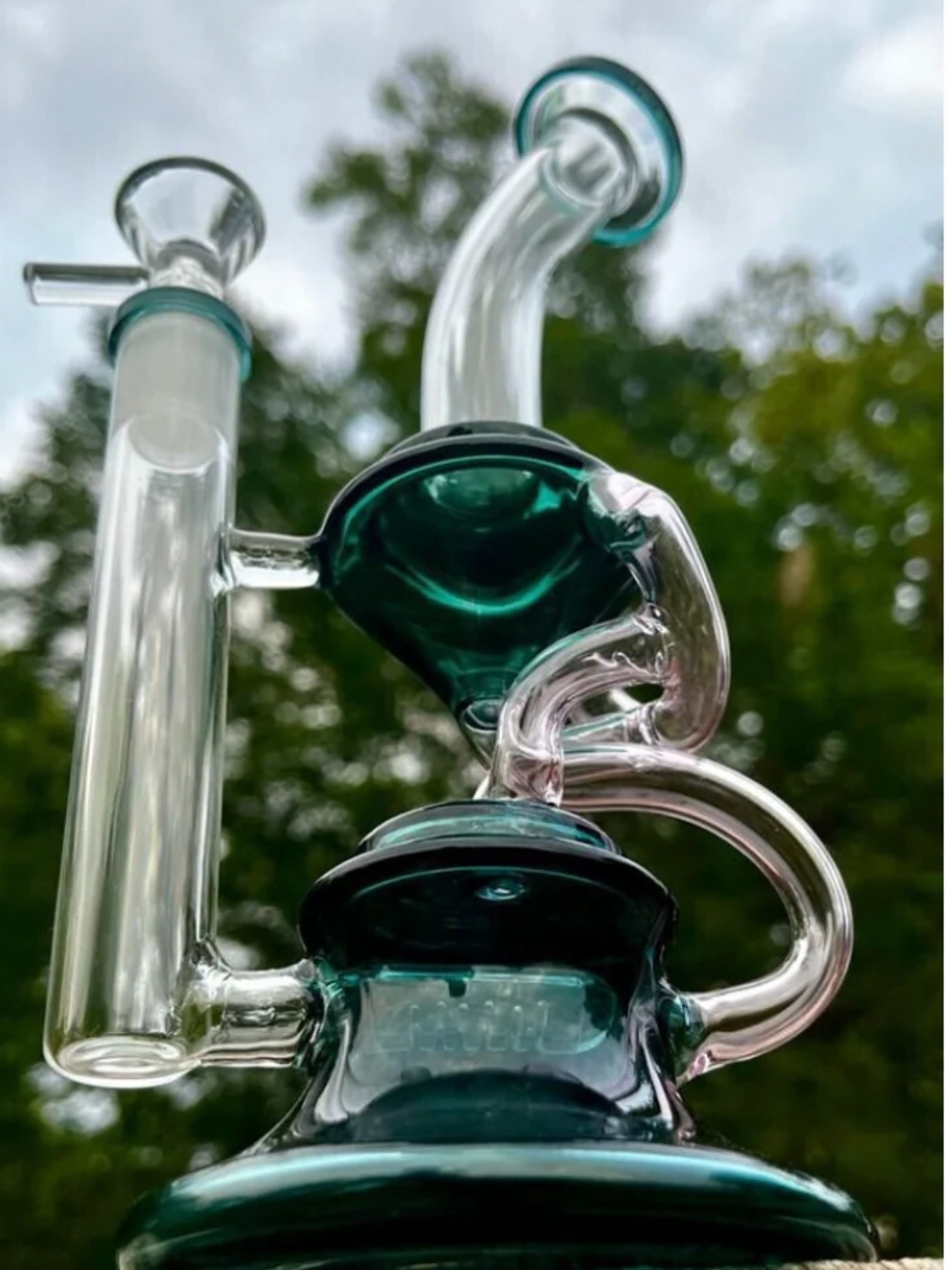 Preview pic of 9" Recycler Rig beautiful Green💚 Stylish Rig