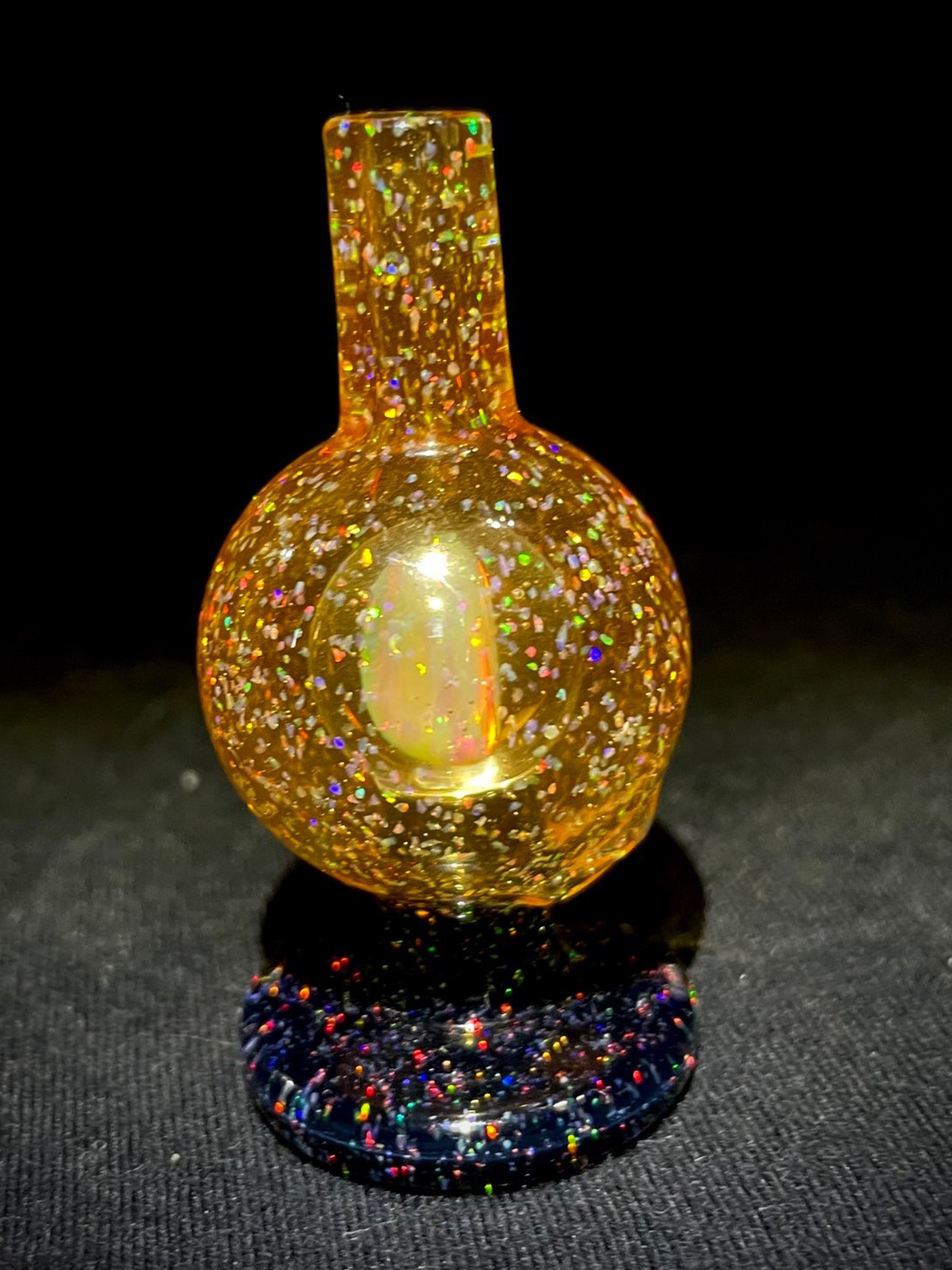 Preview pic of Full Crushed Opal UV Soup Cap Peach/ Black