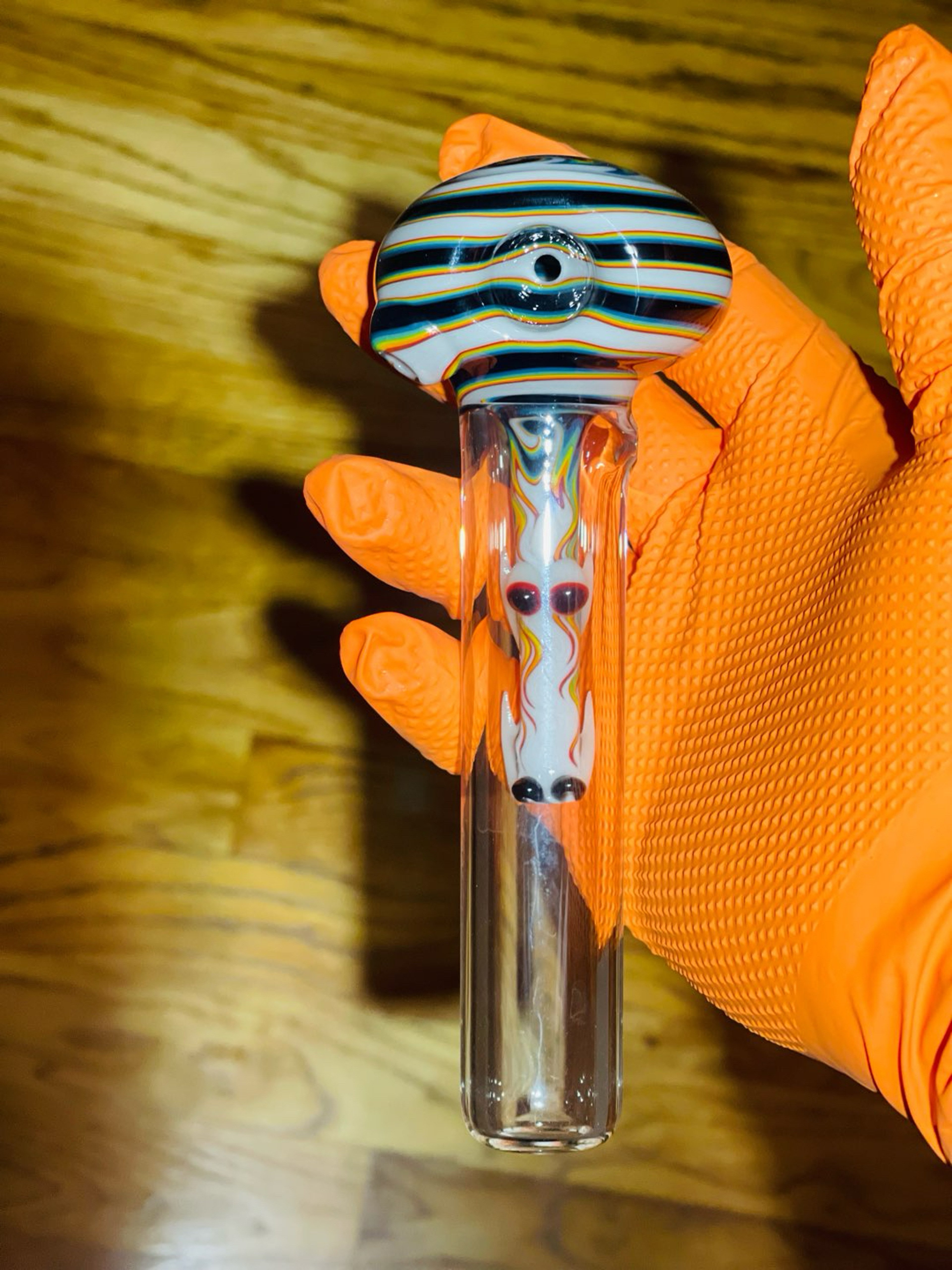 Preview pic of Gus Glass single dragon dry pipe W/UV