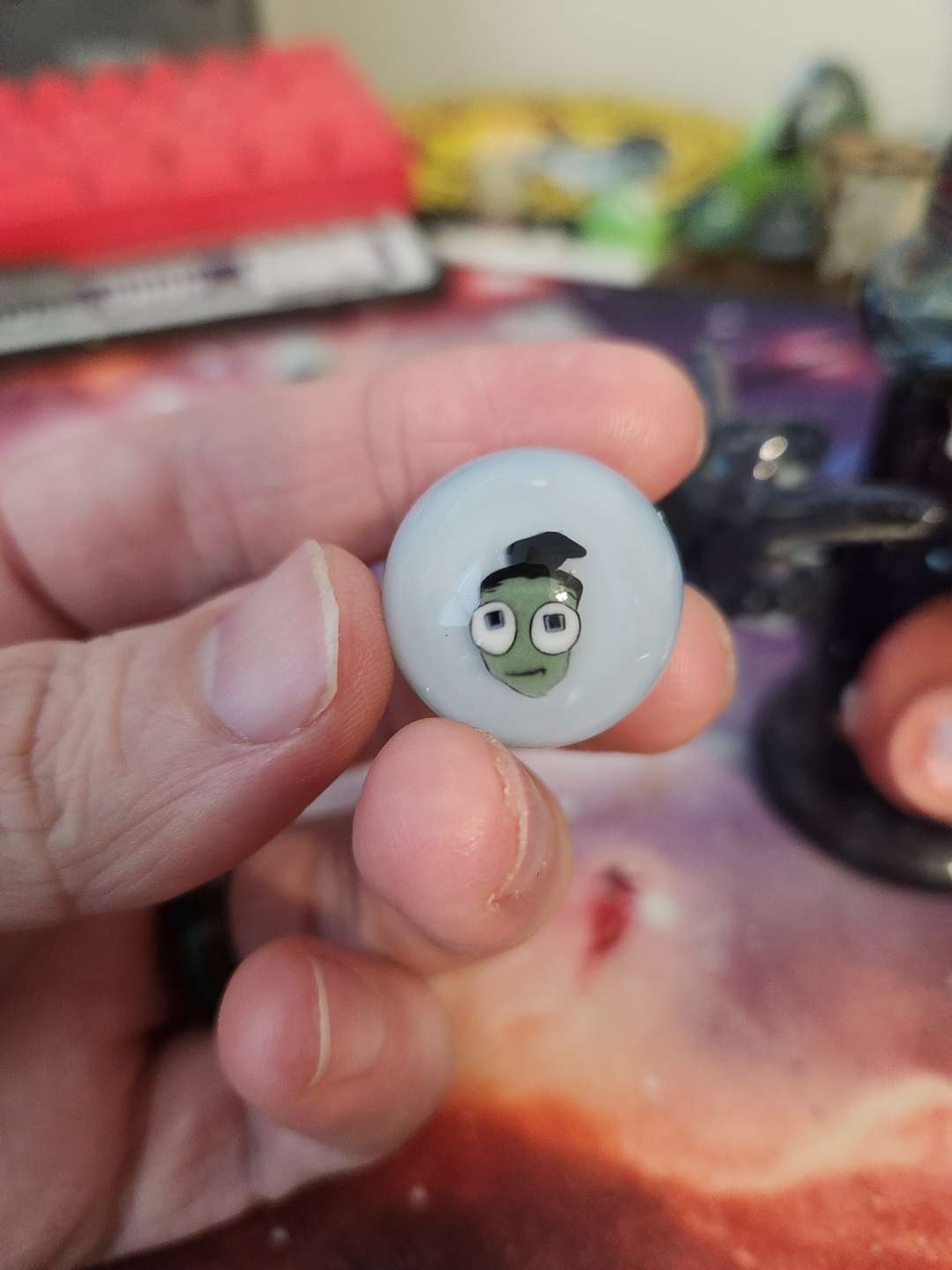 Preview pic of Invader Zim crushed opal marble