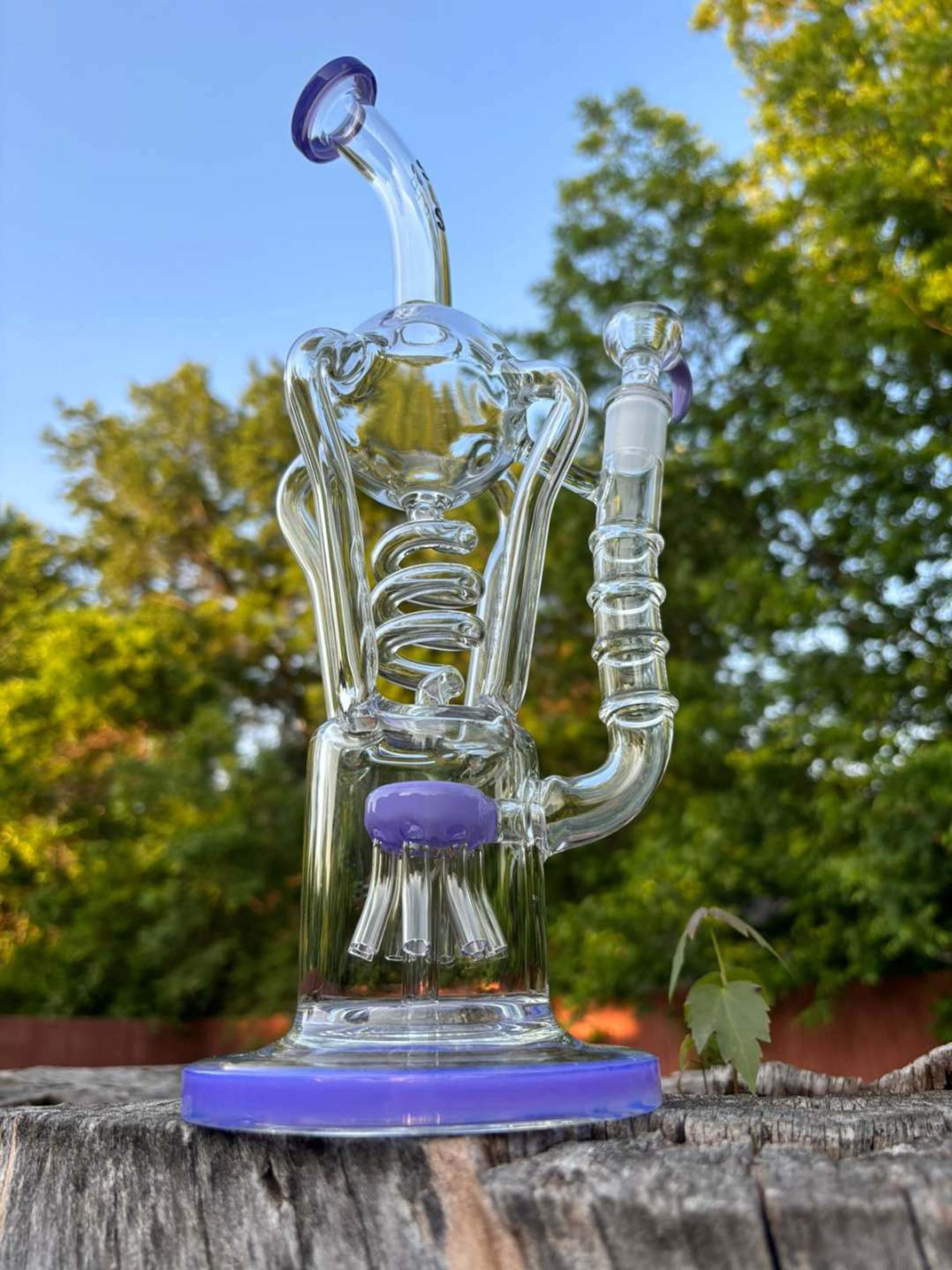 Preview pic of 14" Galaxy Twisted tubes Glass Recycler Rig