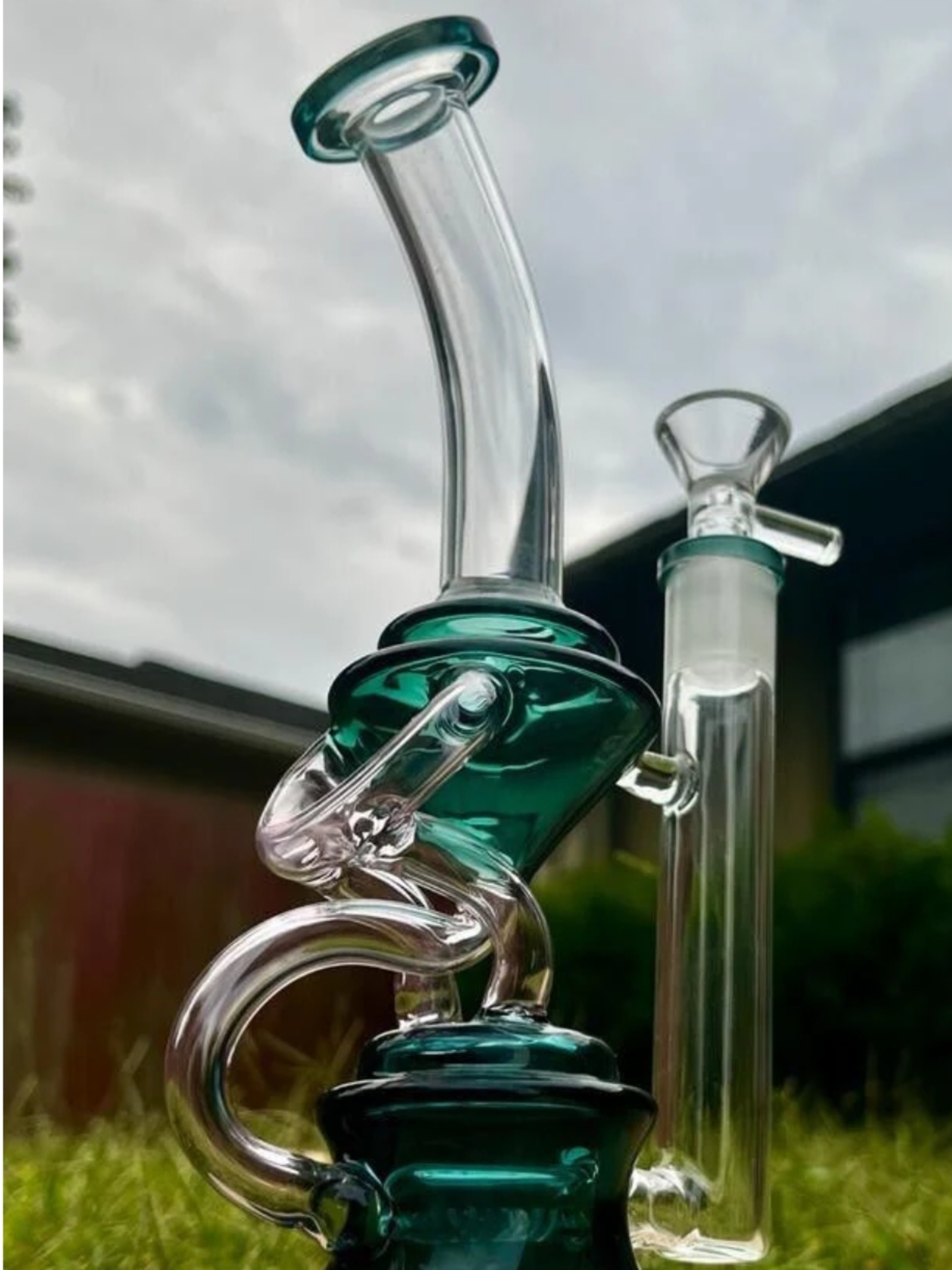 9" Green 💚 Stylish Glass Rig image 0