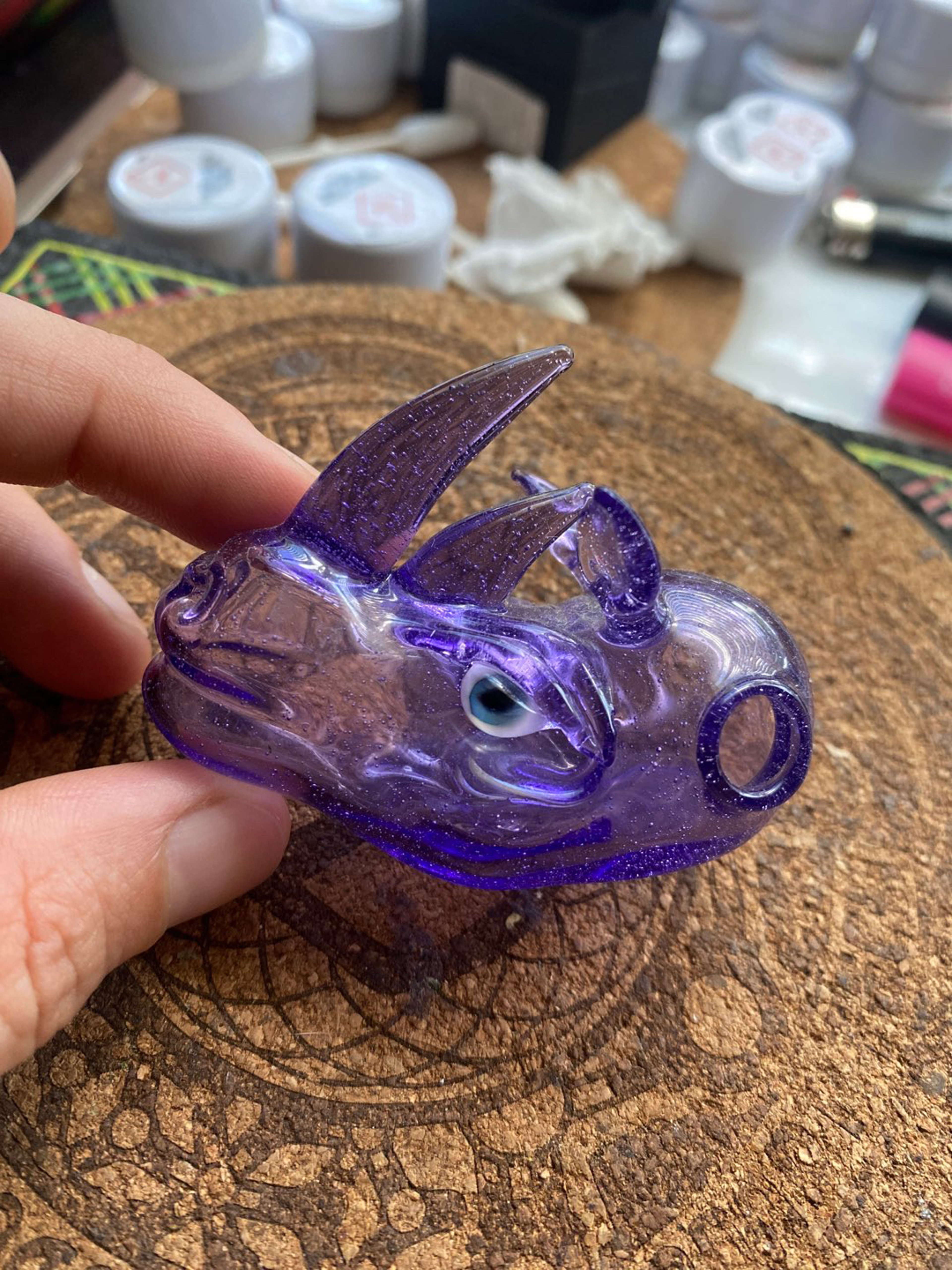 Purple lollipop @rushglass pendant image 0