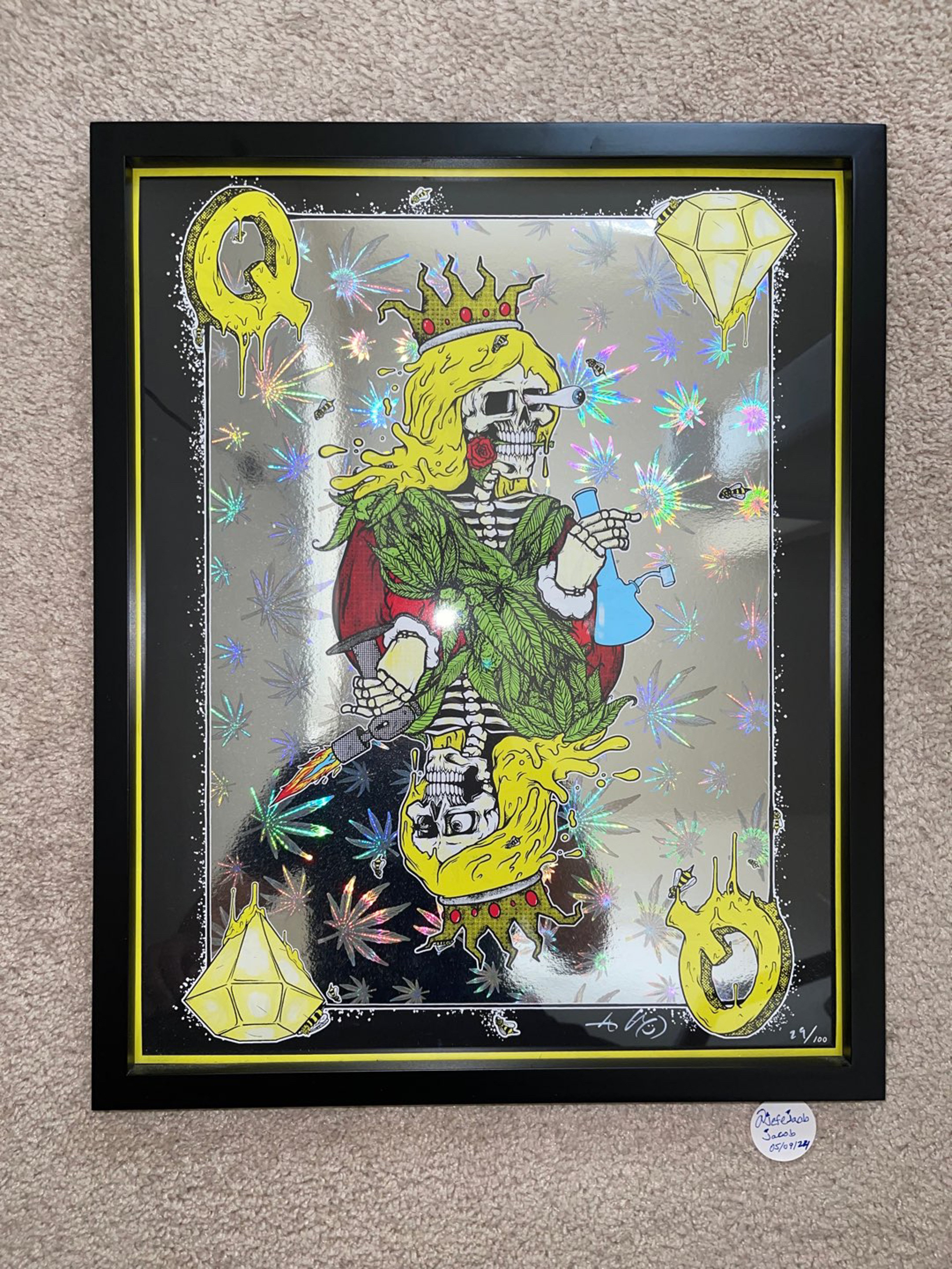 Preview pic of AARON BROOKS “Queen of Diamond” FOIL PRINT #29/100